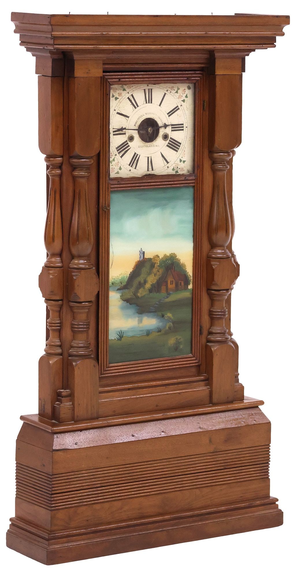 LARGE FORESTVILLE MFG. TRIPLE DECK CASE CLOCK - 6
