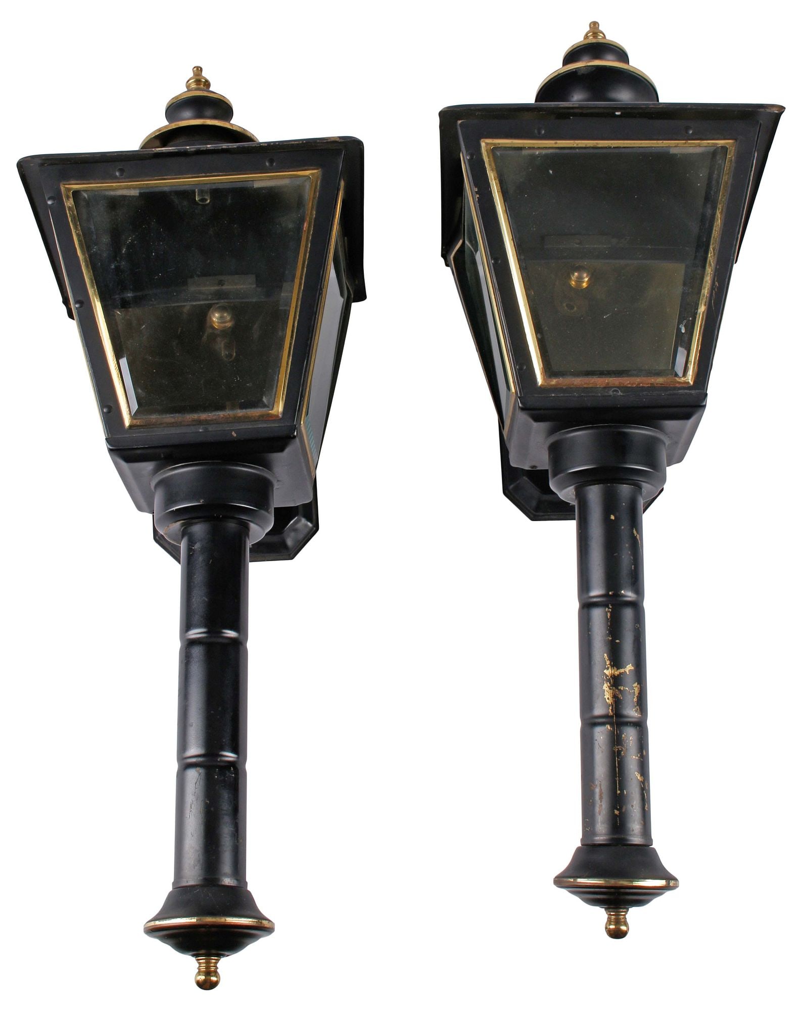 (2) PARCEL-GILT TOLE PAINTED CARRIAGE LANTERNS / LAMPS (1 of 4)