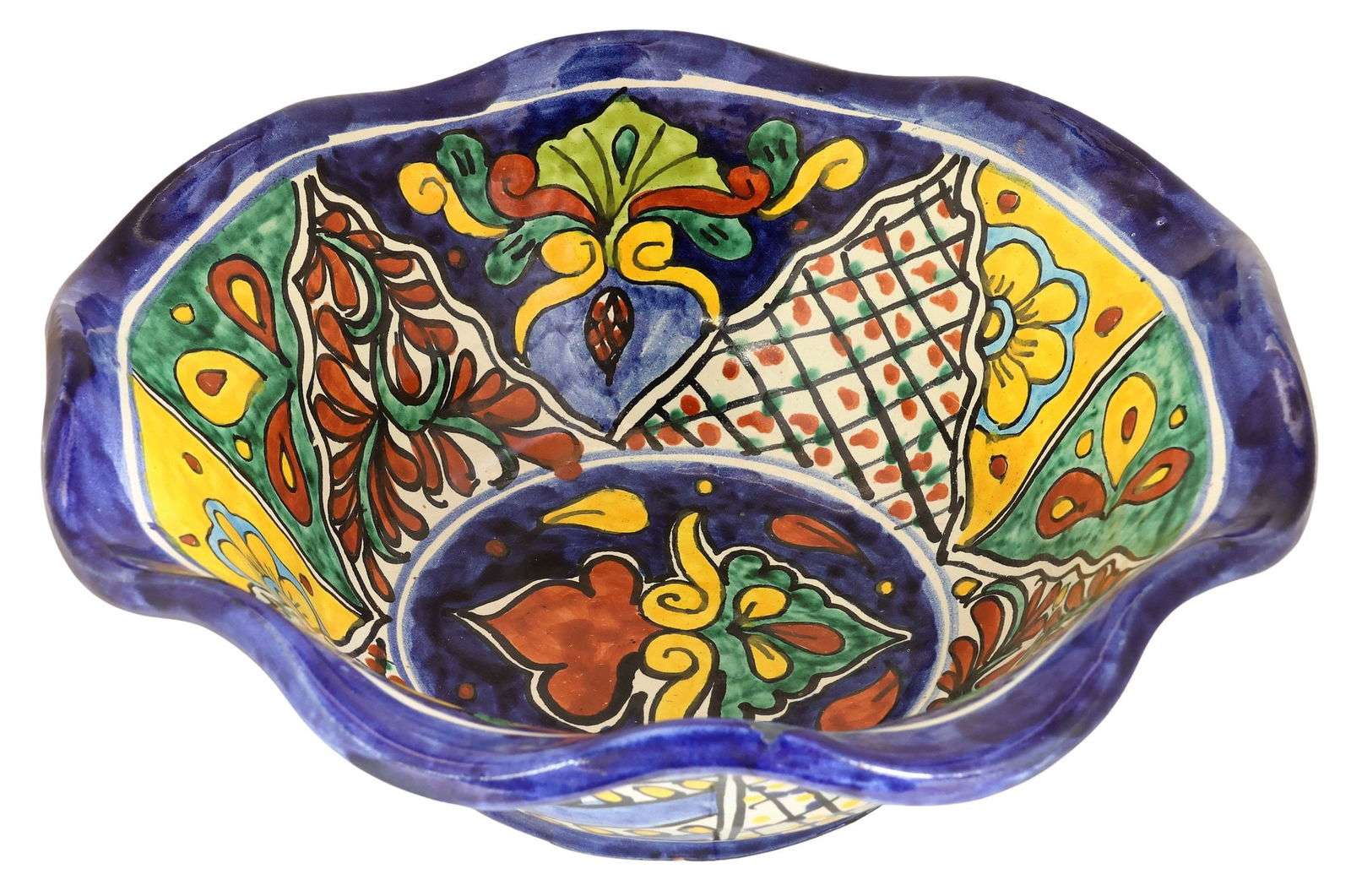 (3) TALAVERA POLYCHROME TABLEWARE POTTERY ITEMS, MEXICO - 2