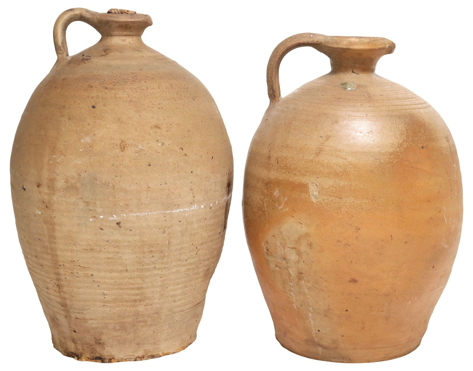 (2) FRENCH PROVINCIAL EARTHENWARE HANDLED VESSELS/ OIL JUGS (1 of 3)