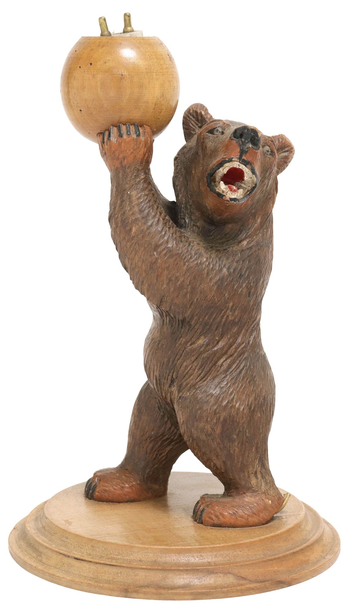 BLACK FOREST STYLE CARVED BEAR TABLE LAMP (1 of 3)