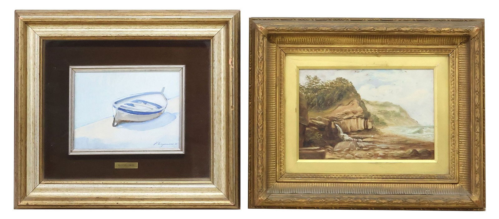 (2) ITALIAN SCHOOL OIL PAINTINGS, COASTAL SCENES, 1 SIGNED LEGNANI (1 of 5)