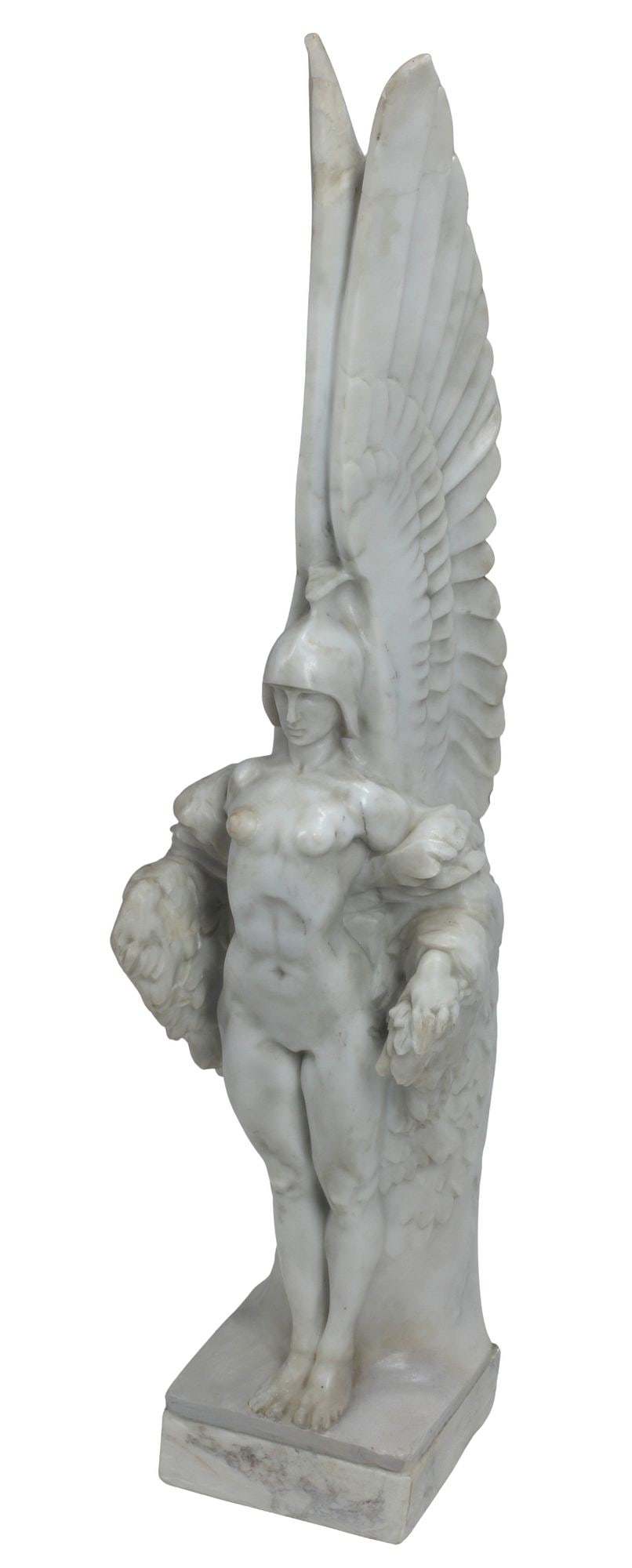 FRANCESCO SPANGHERO (D.1945) MARBLE SCULPTURE, VICTORY GODDESS, 34.5"H (1 of 8)