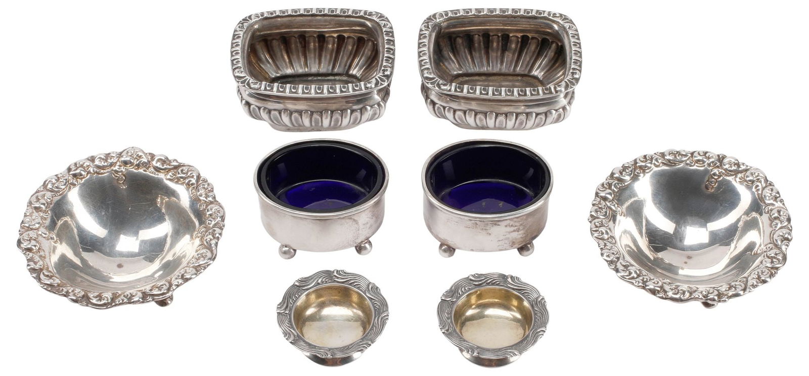 (8) STERLING SILVER MASTER SALT CELLARS, 1 PAIR TIFFANY & CO. (1 of 4)
