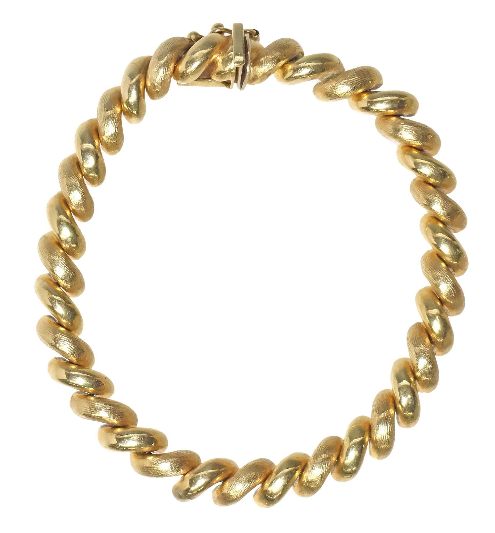 ESTATE ITALIAN 14KT YELLOW GOLD SAN MARCO LINK BRACELET (1 of 4)