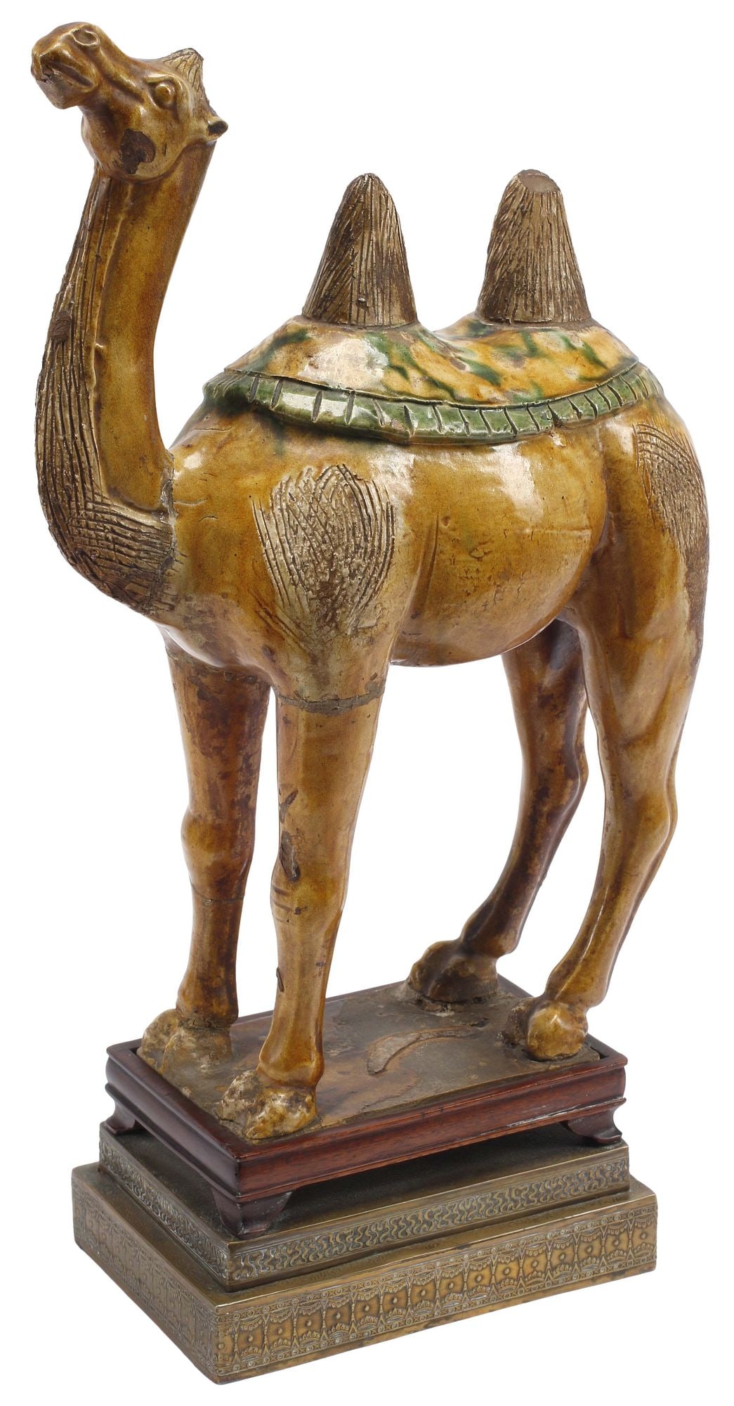 CHINESE TANG-STYLE SANCAI GLAZED EARTHENWARE CAMEL MINGQI FIGURE (1 of 4)
