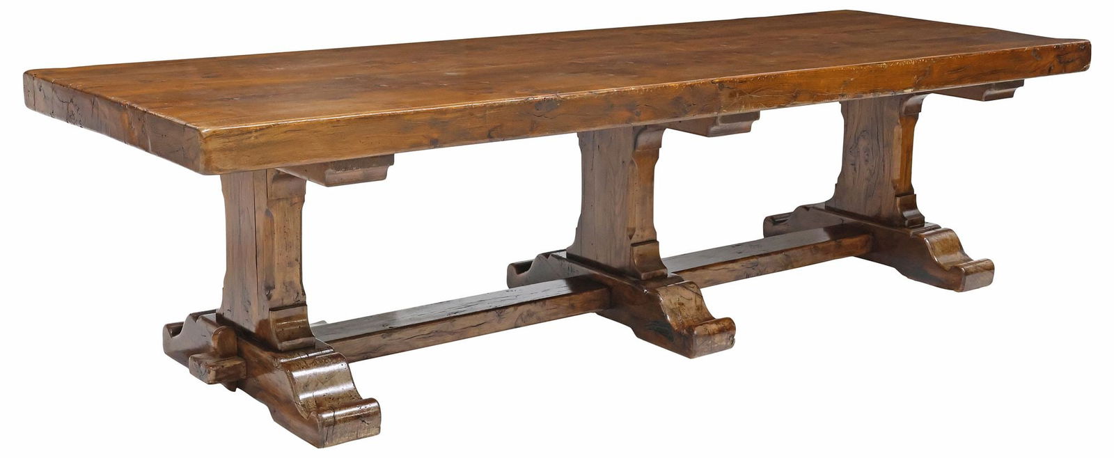 FRENCH PROVINCIAL WALNUT MONASTERY / REFECTORY TABLE, 19TH C. (1 of 4)