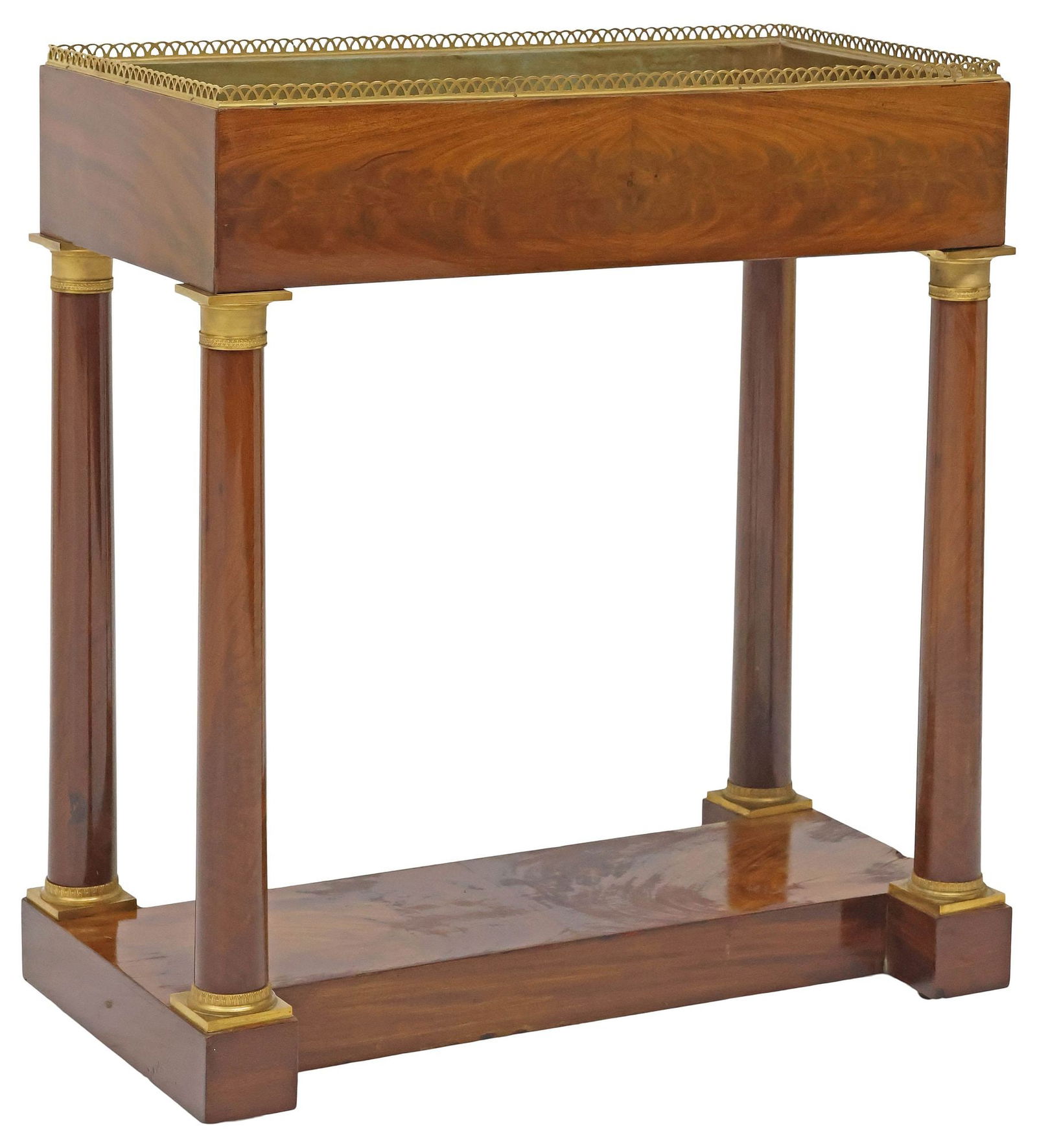 FRENCH EMPIRE STYLE FLAME MAHOGANY STANDING JARDINIERE / PLANTER (1 of 4)