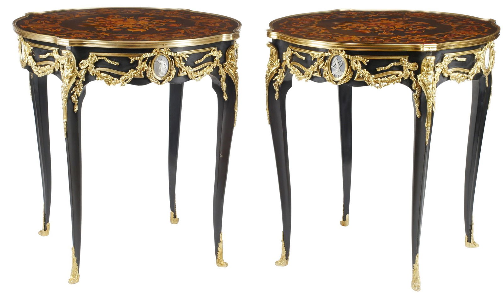 (2) LOUIS XV STYLE ORMOLU-MOUNTED MARQUETRY SIDE TABLES (1 of 5)