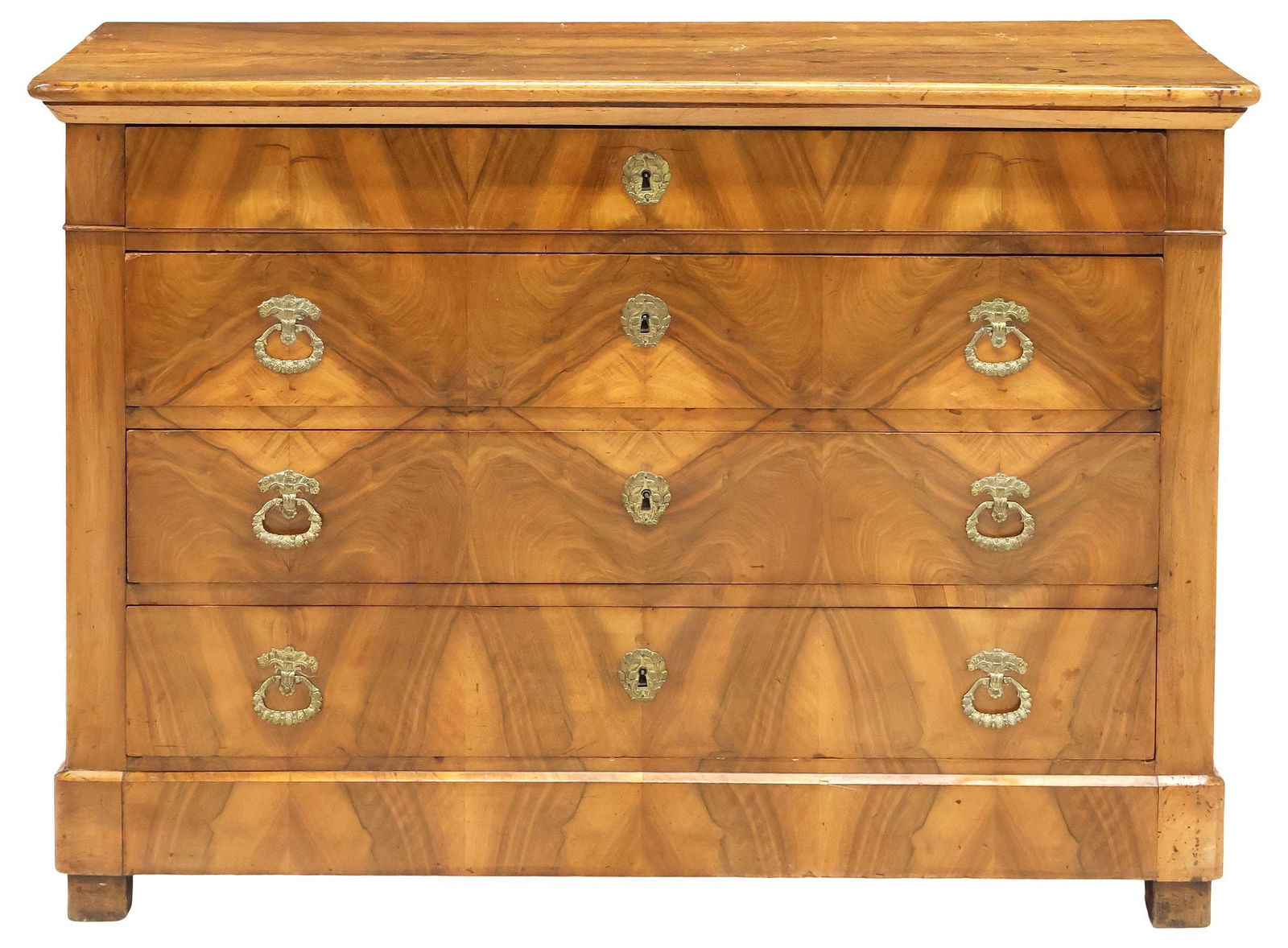 FRENCH LOUIS PHILIPPE PERIOD FIGURED WALNUT COMMODE - 2