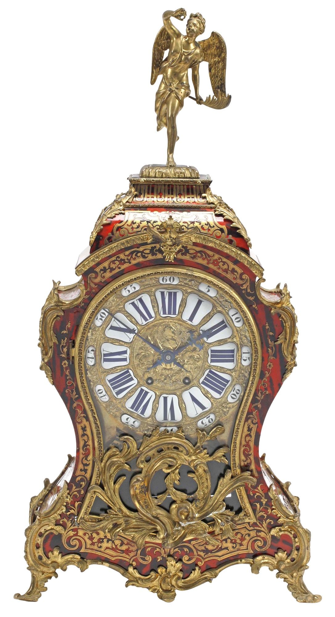 LOUIS XV STYLE ORMOLU-MOUNTED FAUX BOULLE BRACKET CLOCK (1 of 5)