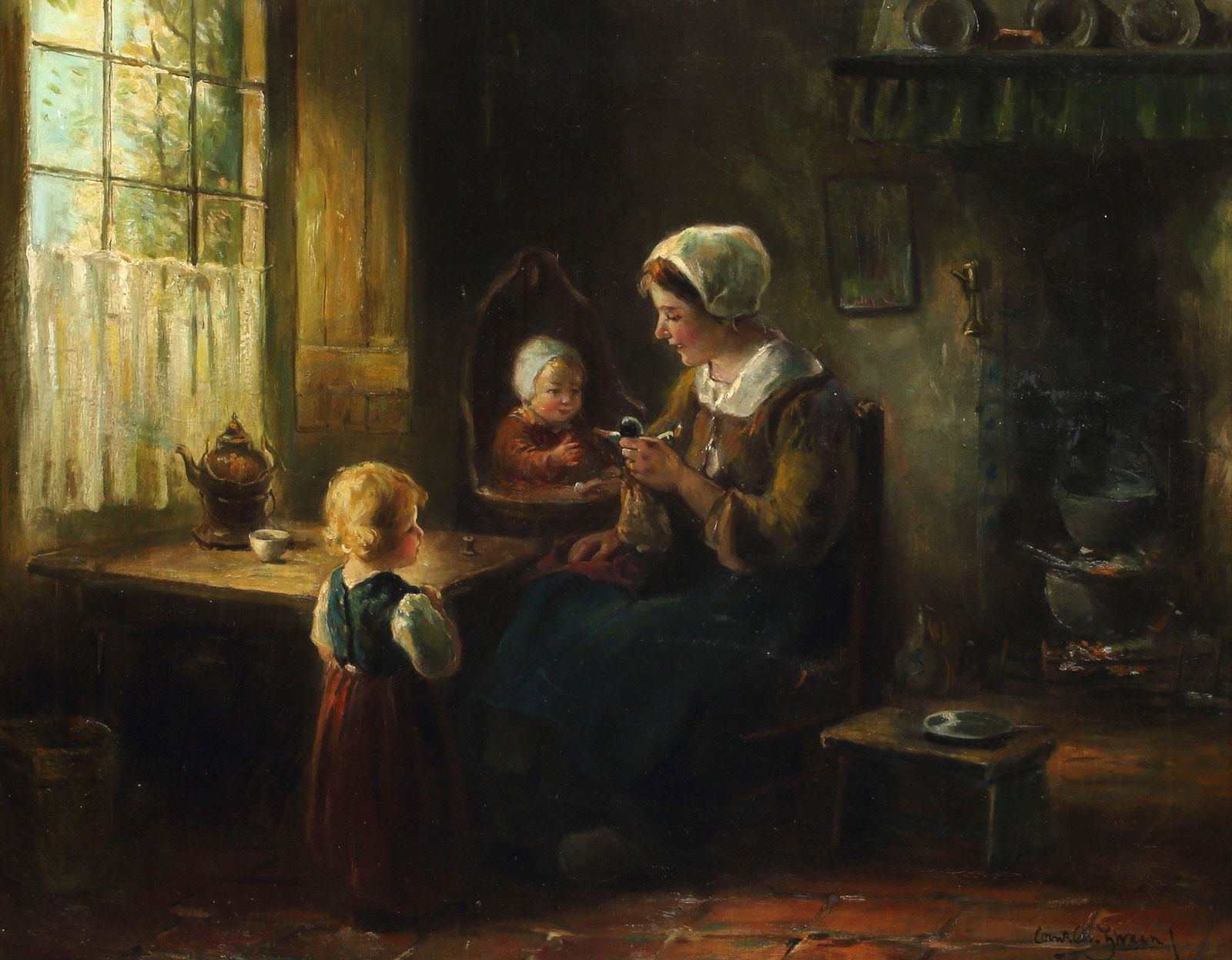 CORNELIUS CHRISTIAN ZWAAN (1882-1964) DUTCH GENRE PAINTING (1 of 6)