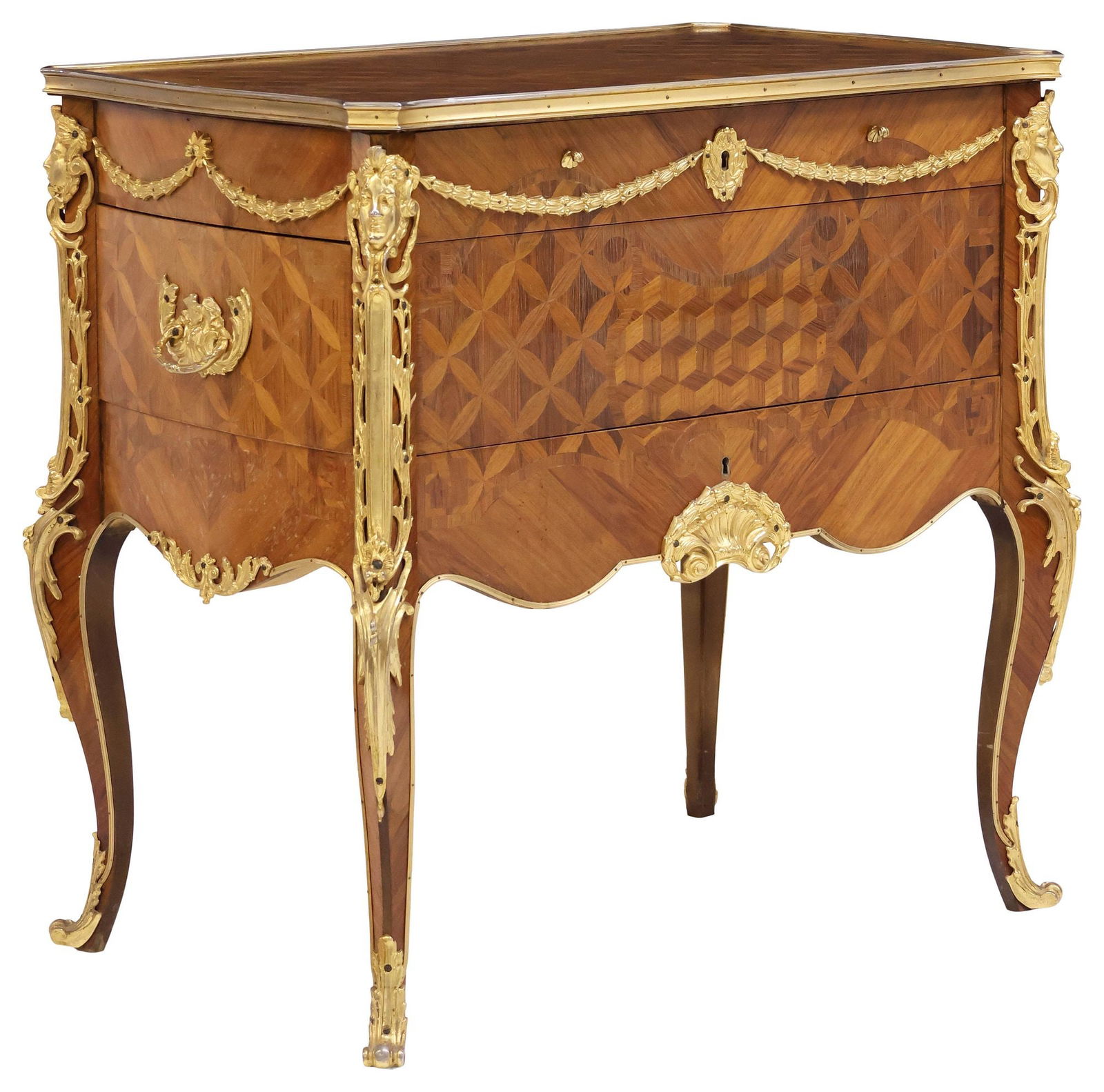 JEAN-FRANCOIS LELEU STYLE ORMOLU-MOUNTED & INLAID TABLE OF TRANSFORMATIONS (1 of 9)