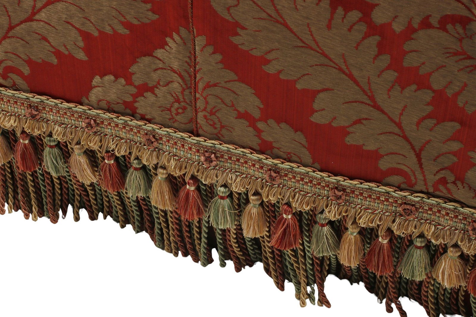 LARGE DAMASK UPHOLSTERED SOFAS WITH THROW PILLOWS - 9