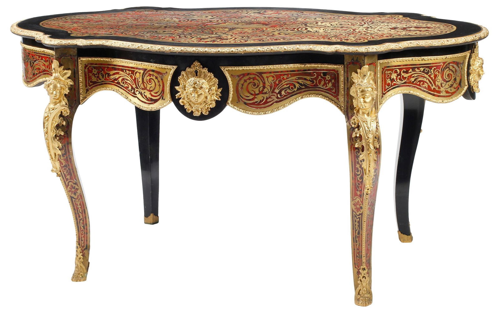 FRENCH NAPOLEON III BOULLE STYLE INLAID CENTER TABLE (1 of 6)