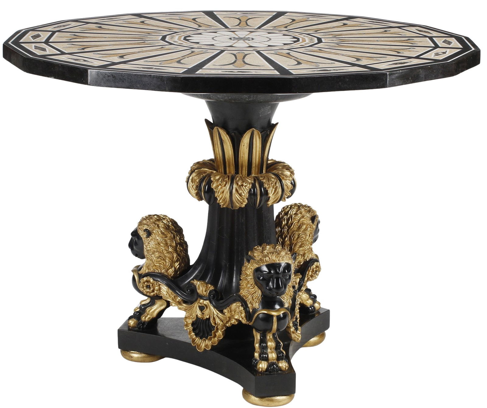 ITALIANATE PIETRA DURA MARBLE-TOP FIGURAL CENTER TABLE (1 of 6)