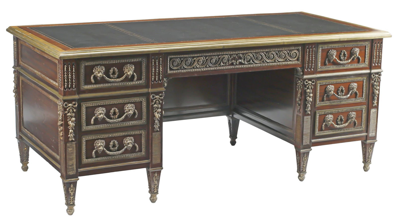 LOUIS XVI STYLE ORMOLU-MOUNTED MAHOGANY EXECUTIVE DESK (1 of 4)