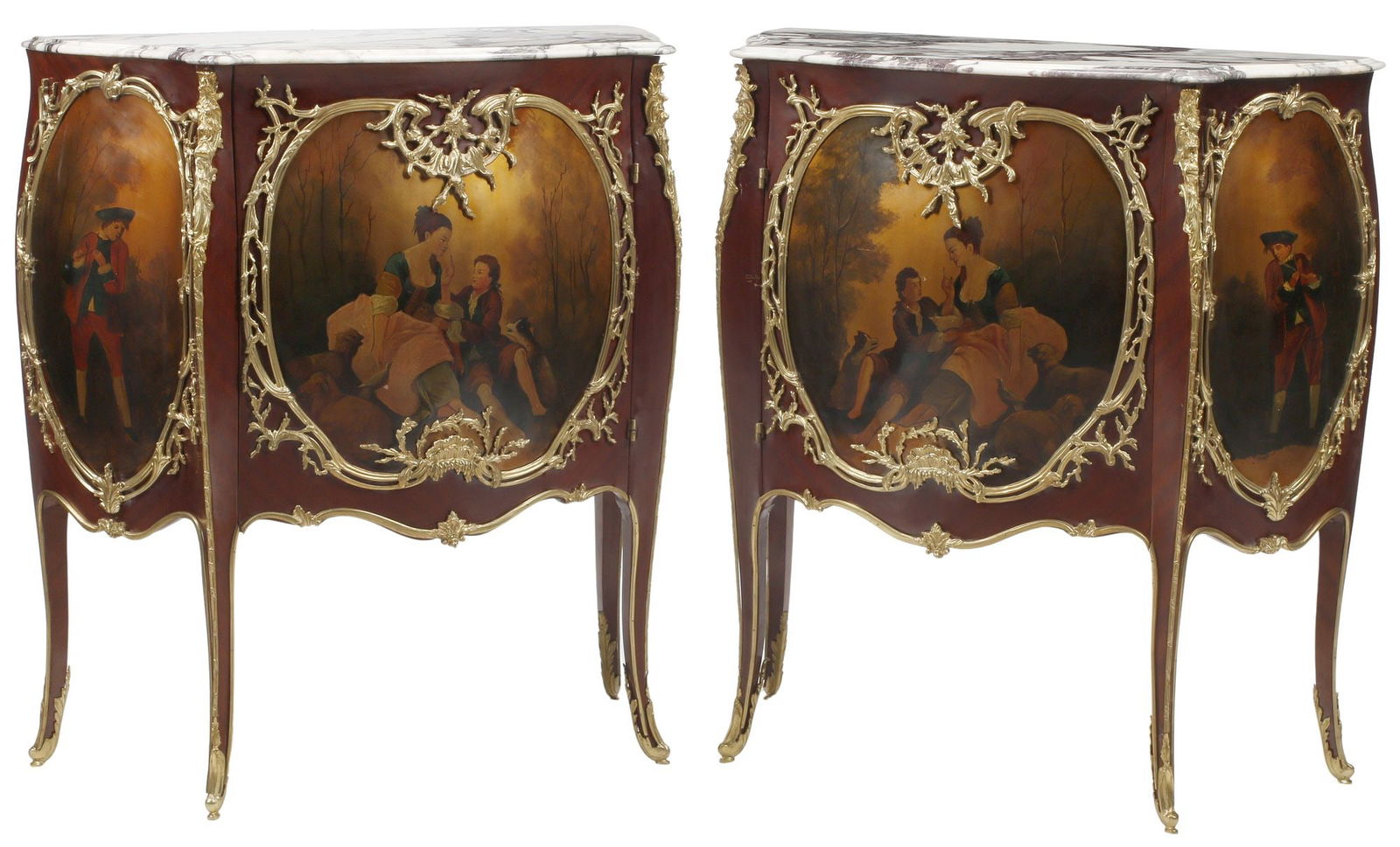 (2) LOUIS XV STYLE ORMOLU-MOUNTED 'VERNIS MARTIN' CABINETS (1 of 9)