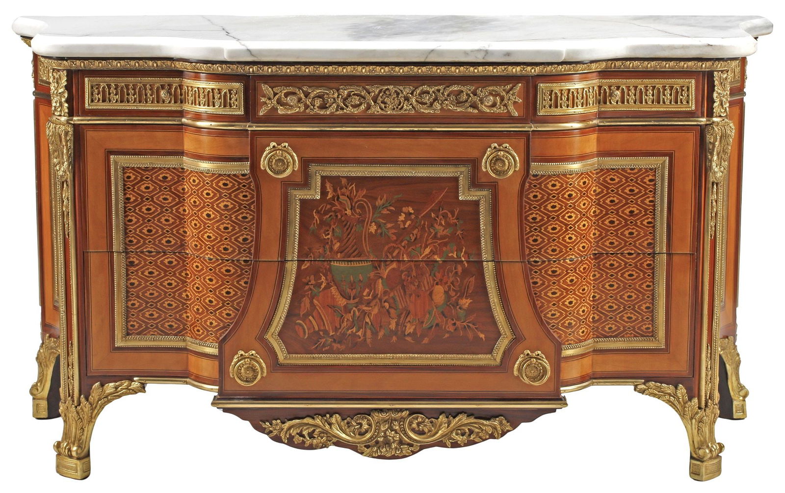 LOUIS XVI STYLE ORMOLU-MOUNTED MARQUETRY COMMODE AFTER RIESENER (1 of 7)