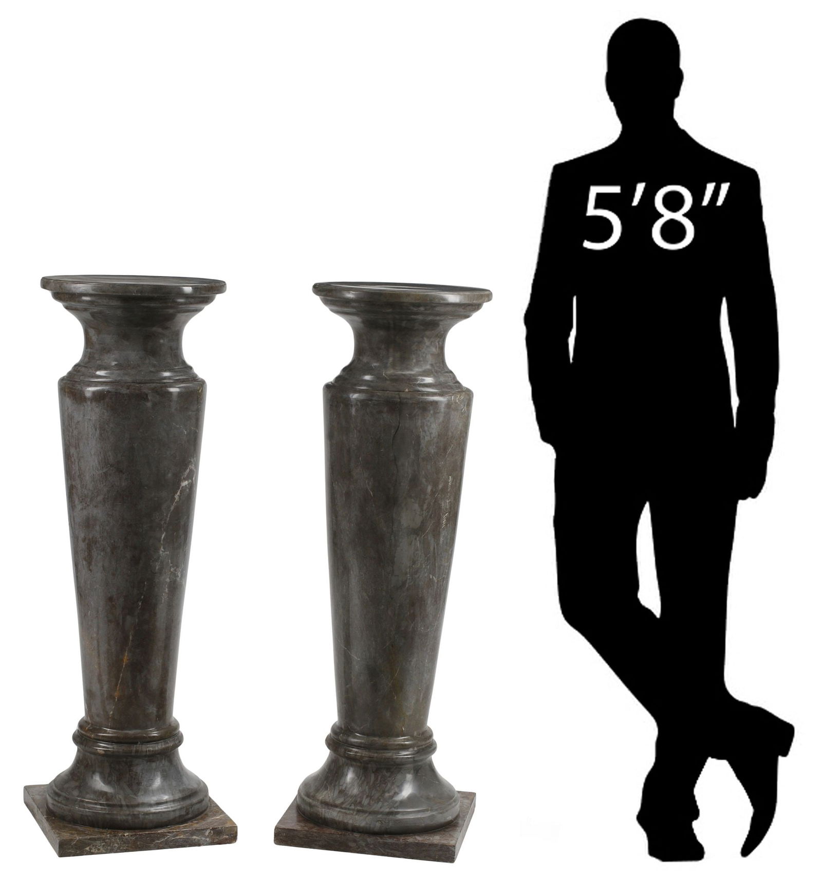 (2) LARGE CARVED MARBLE PEDESTALS, 48"H (1 of 7)
