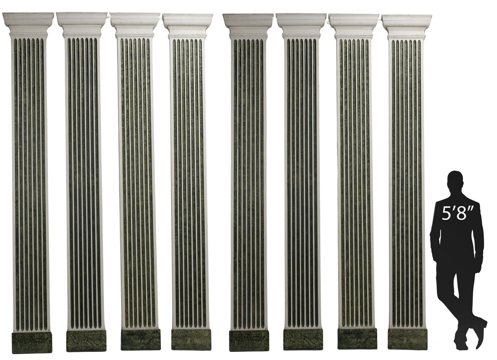 (8) CLASSICAL STYLE ARCHITECTURAL FLUTED PILASTERS / COLUMNS, 120"H (1 of 5)