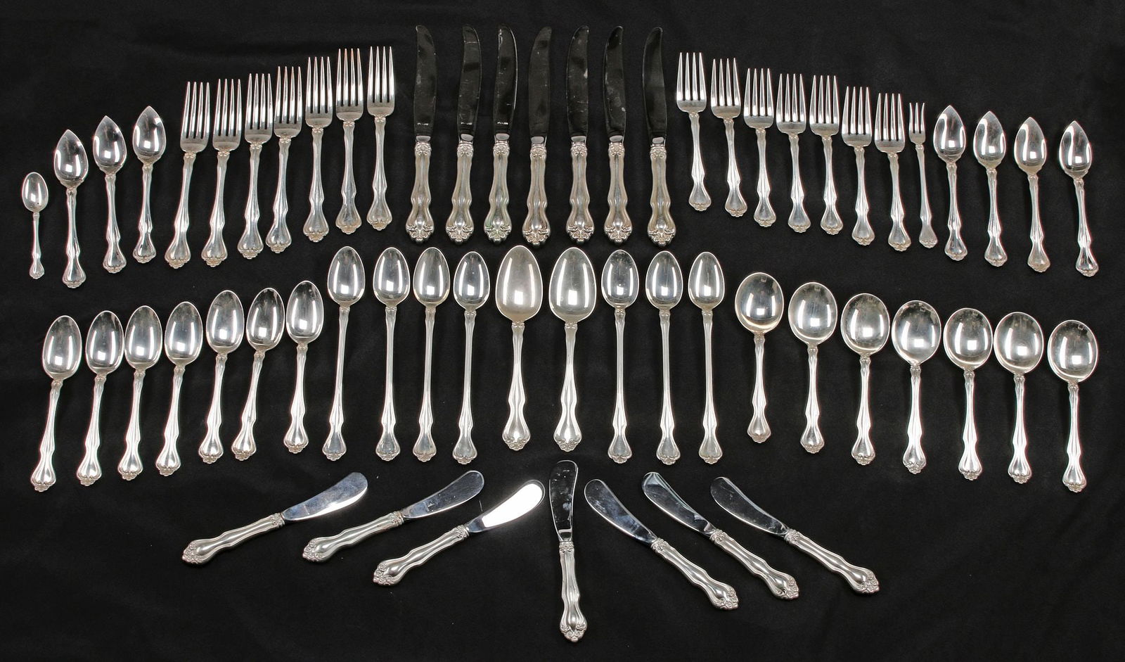 (60) WESTMORLAND 'GEORGE & MARTHA WASHINGTON' STERLING SILVER FLATWARE SET (1 of 5)