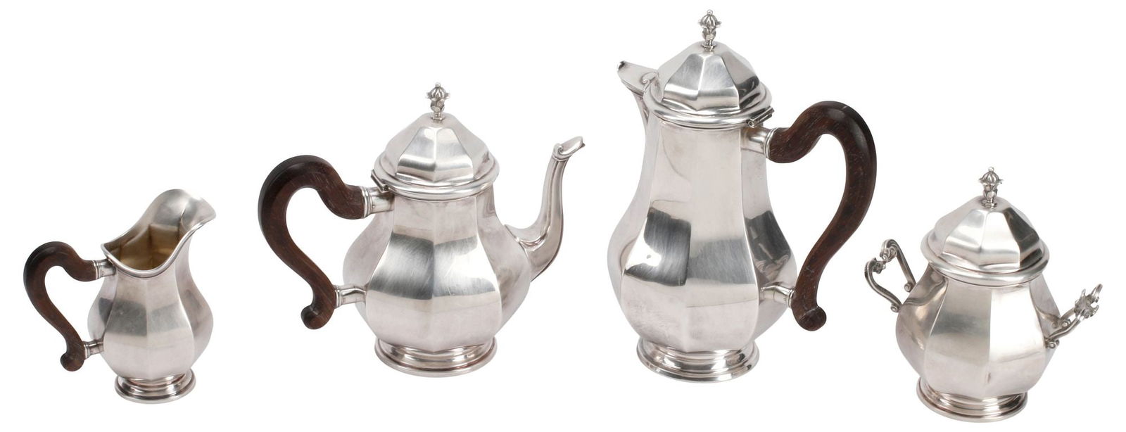(4) BELGIAN LOUIS WOLFERS (D.1892) STERLING SILVER TEA & COFFEE SERVICE (1 of 5)