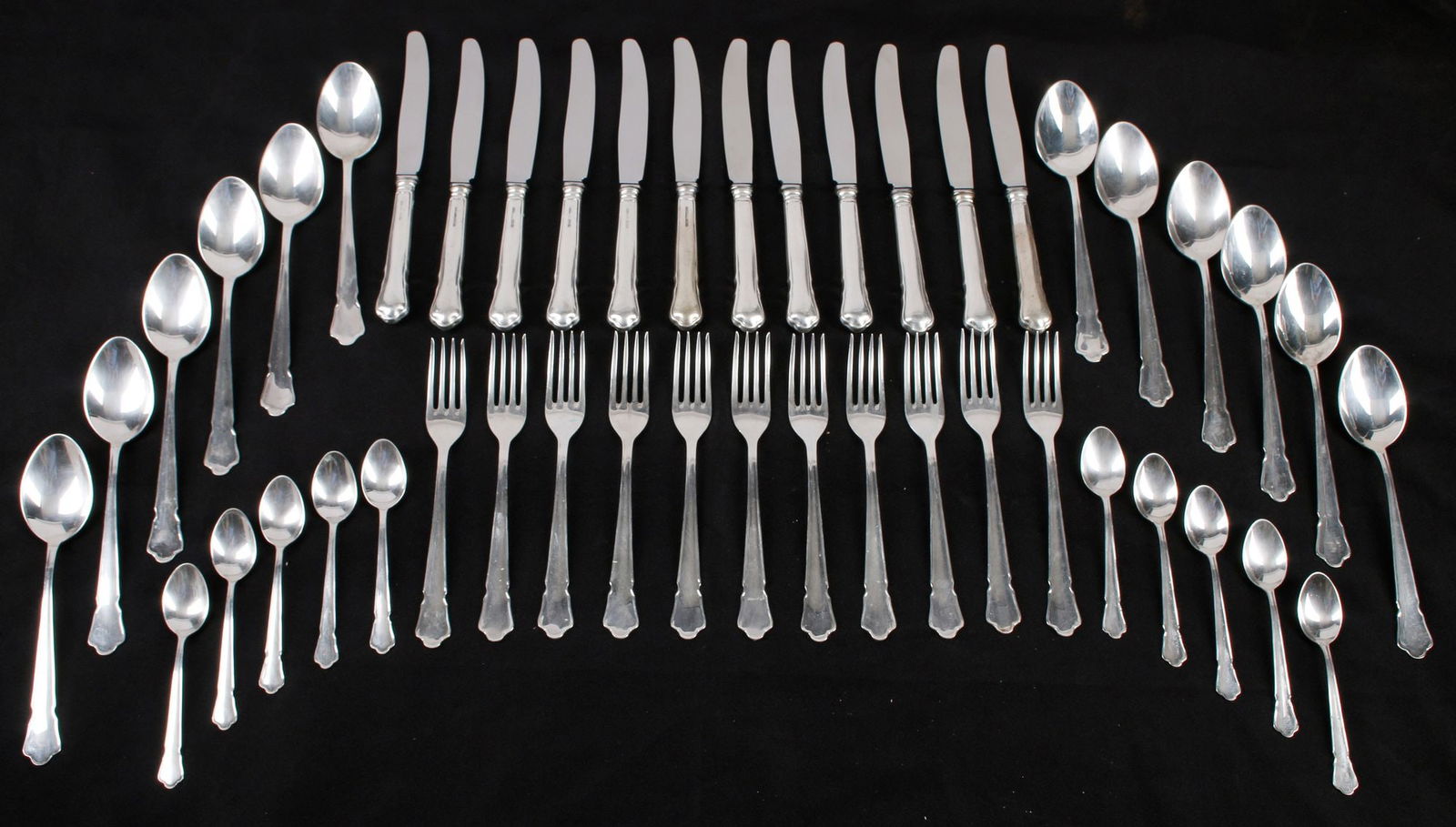 (46) SWEDISH KAB .830 SILVER SCALLOPED FLATWARE SERVICE (1 of 5)