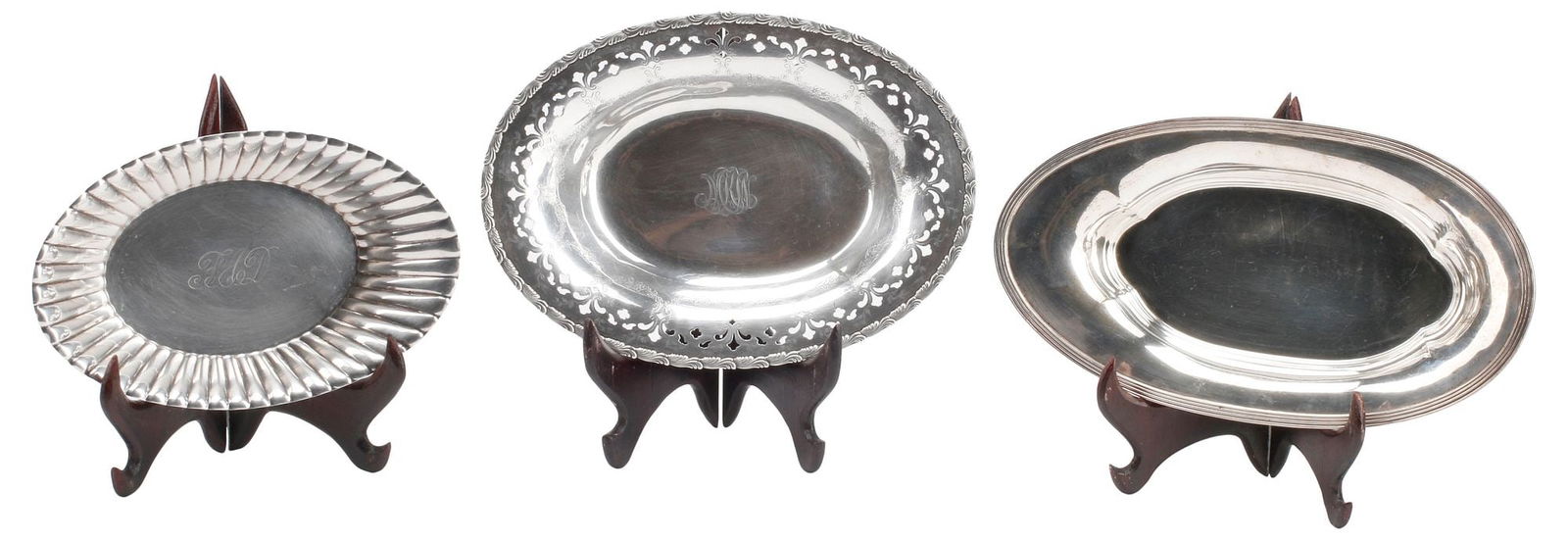 (3) AMERICAN STERLING SILVER BREAD TRAYS: TIFFANY& CO, REED & BARTON, TOWLE (1 of 8)