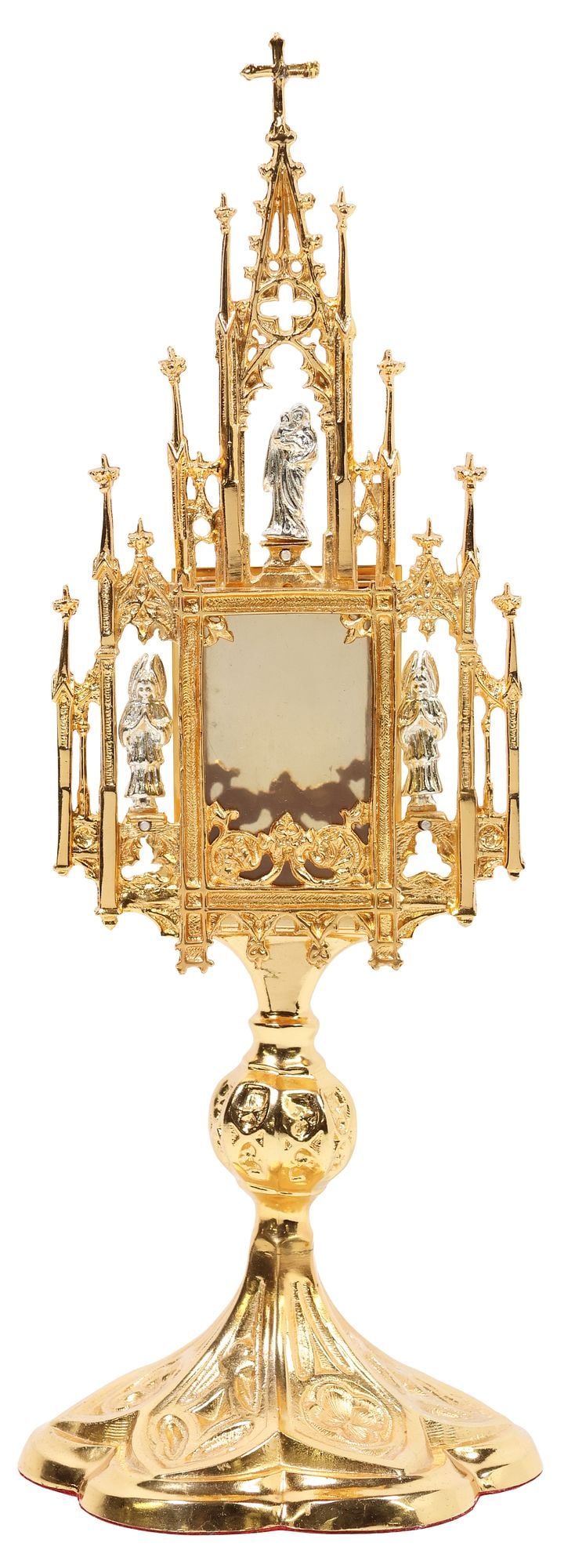 GOTHIC STYLE ARCHITECTURAL GILT-METAL ALTAR RELIQUARY (1 of 4)