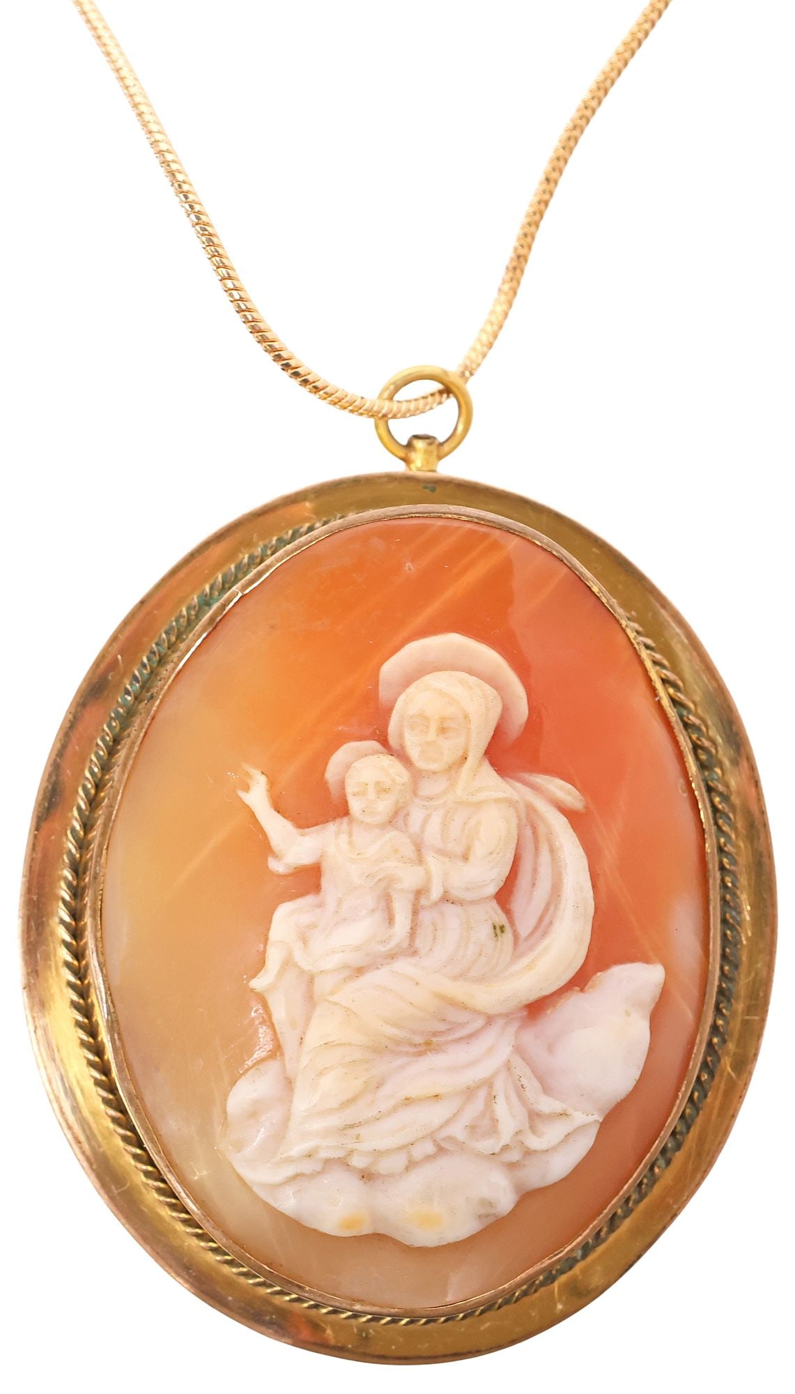 CAMEO PENDANT NECKLACE CONTAINING 1ST-CLASS RELIC OF HOLY HOUSE OF LORETO (1 of 4)