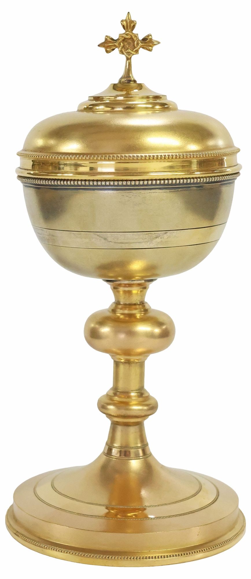 LITURGICAL GILT STERLING SILVER BOWL CIBORIUM / EUCHARIST VESSEL (1 of 6)