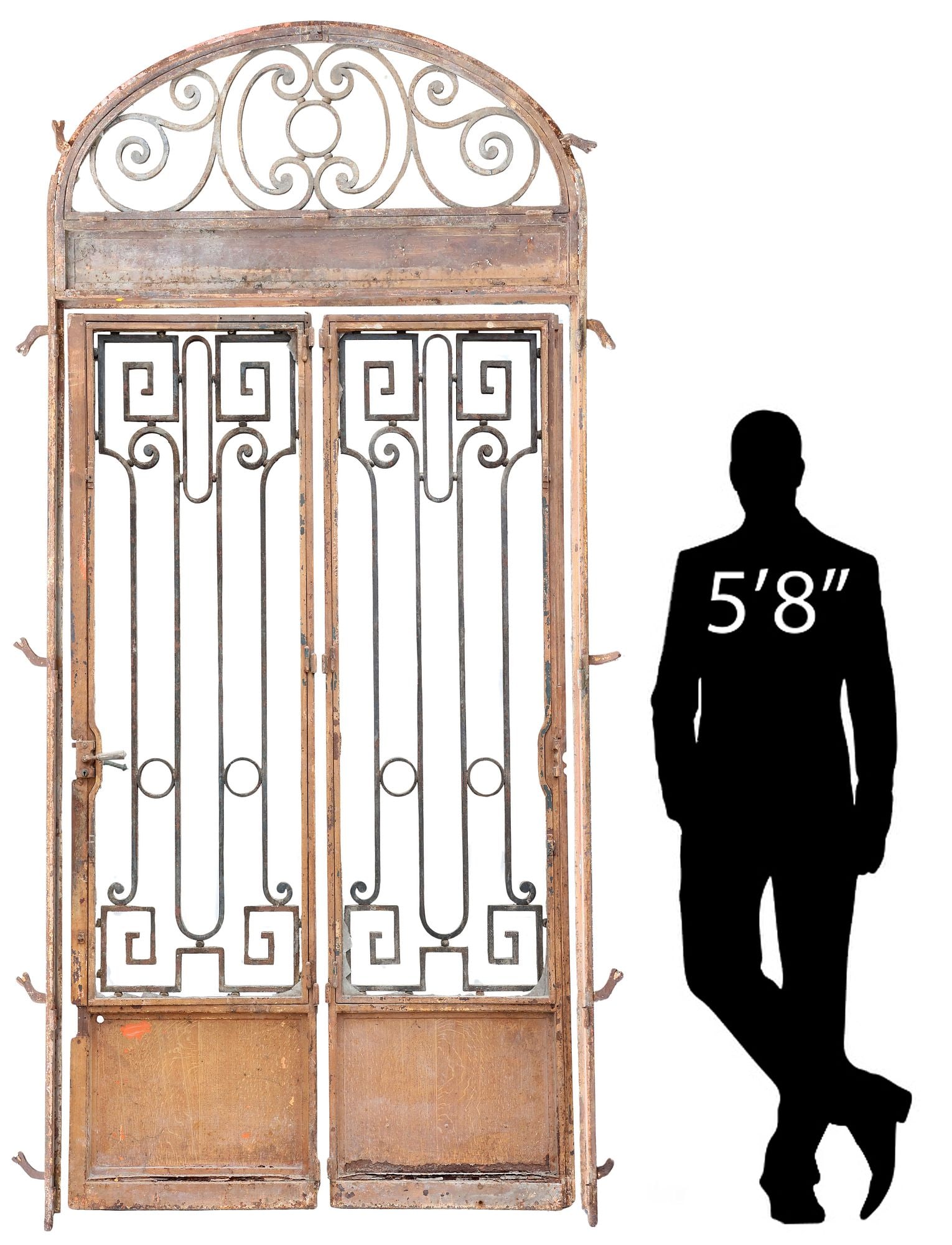 (3) LARGE ARCHITECTURAL WROUGHT IRON DOORS & ARCHWAY, 131"H (1 of 3)