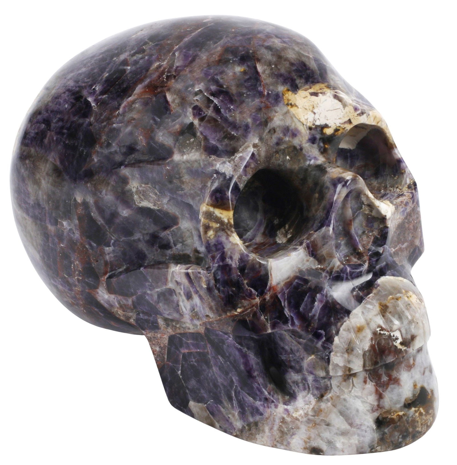 LARGE CARVED AMETHYST MODEL OF A SKULL (1 of 4)