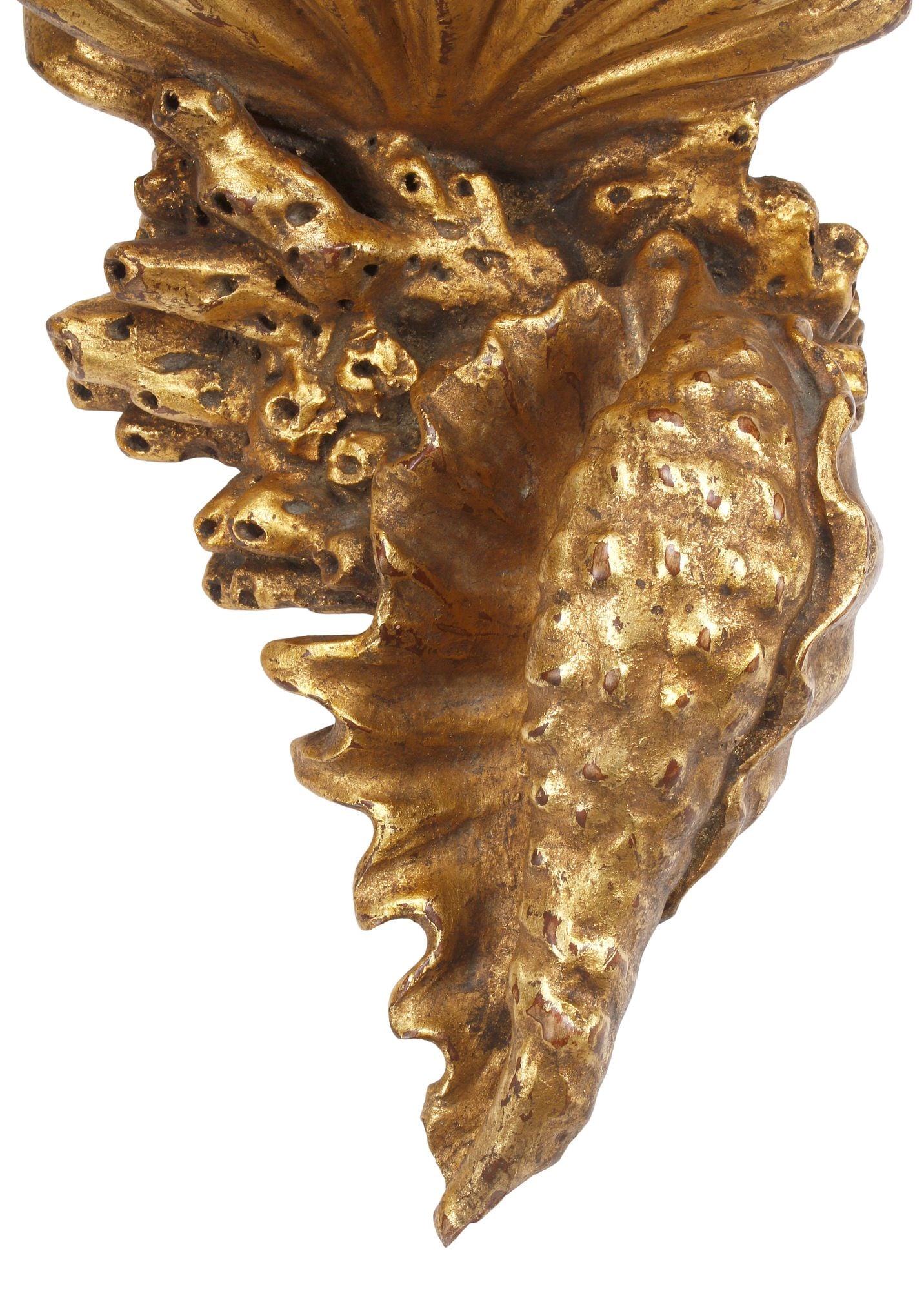 (4) GROTTO STYLE PARCEL GILT SHELL-FORM WALL BRACKETS - 3