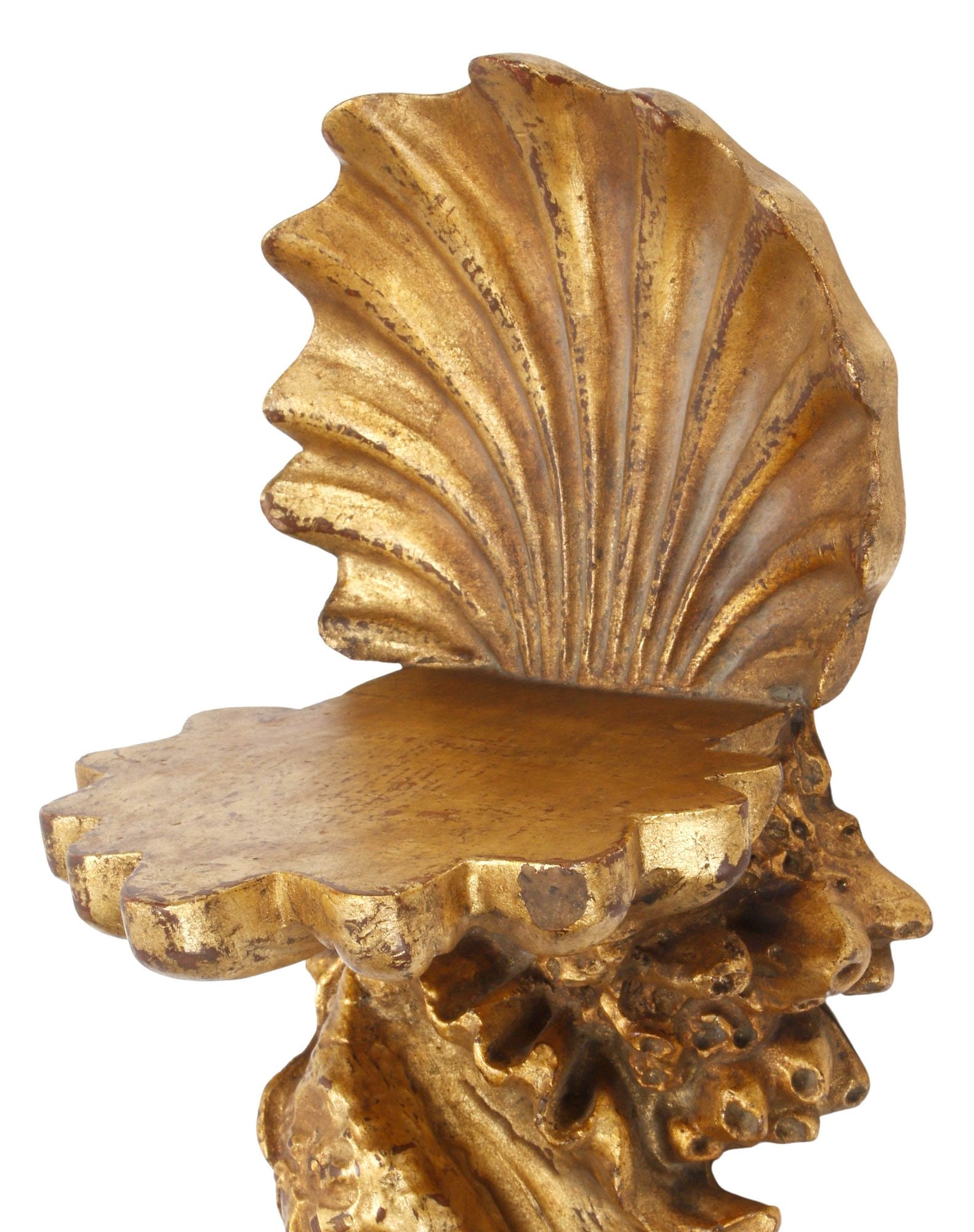 (4) GROTTO STYLE PARCEL GILT SHELL-FORM WALL BRACKETS - 4