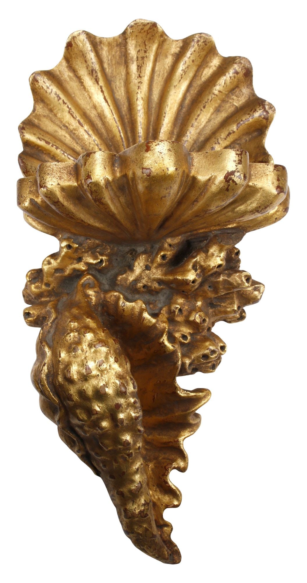 (4) GROTTO STYLE PARCEL GILT SHELL-FORM WALL BRACKETS - 5