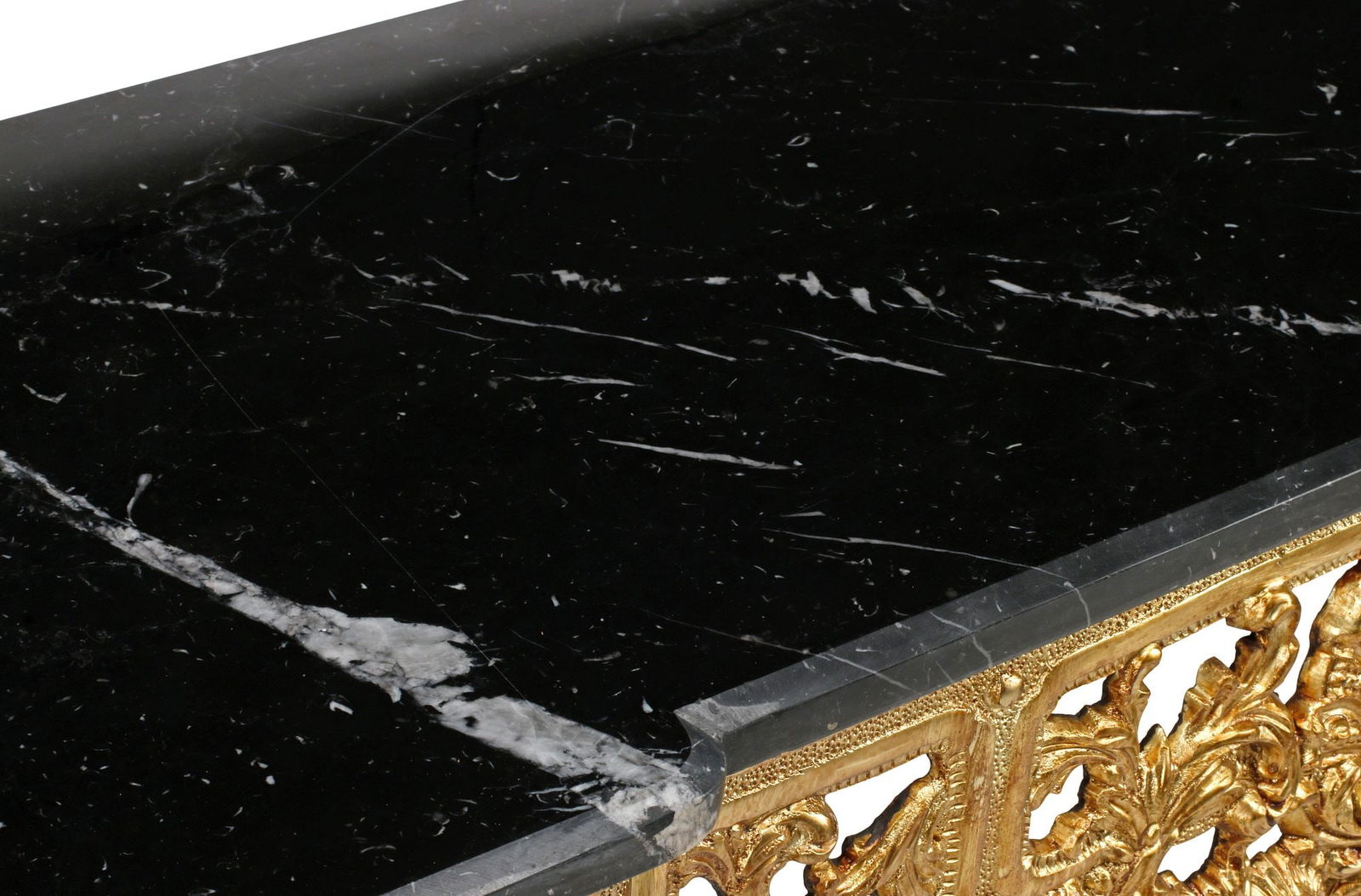 REGENCE STYLE ORMOLU MIRROR & MARBLE-TOP CONSOLE TABLE - 7