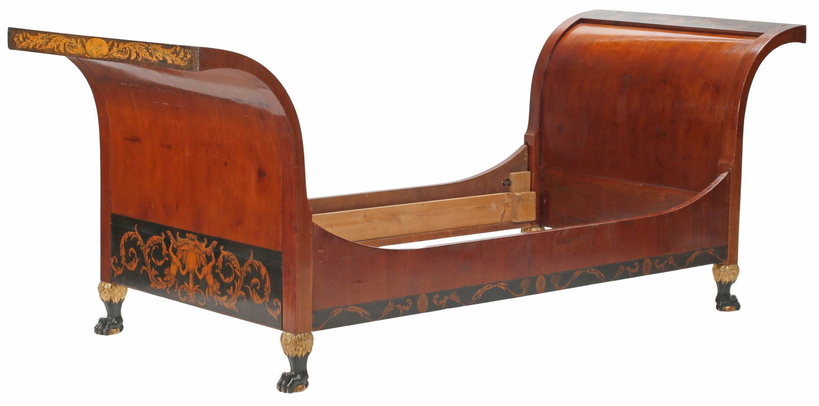 BIEDERMEIER PARCEL-EBONIZED MAHOGANY & PENWORK DAYBED (1 of 8)