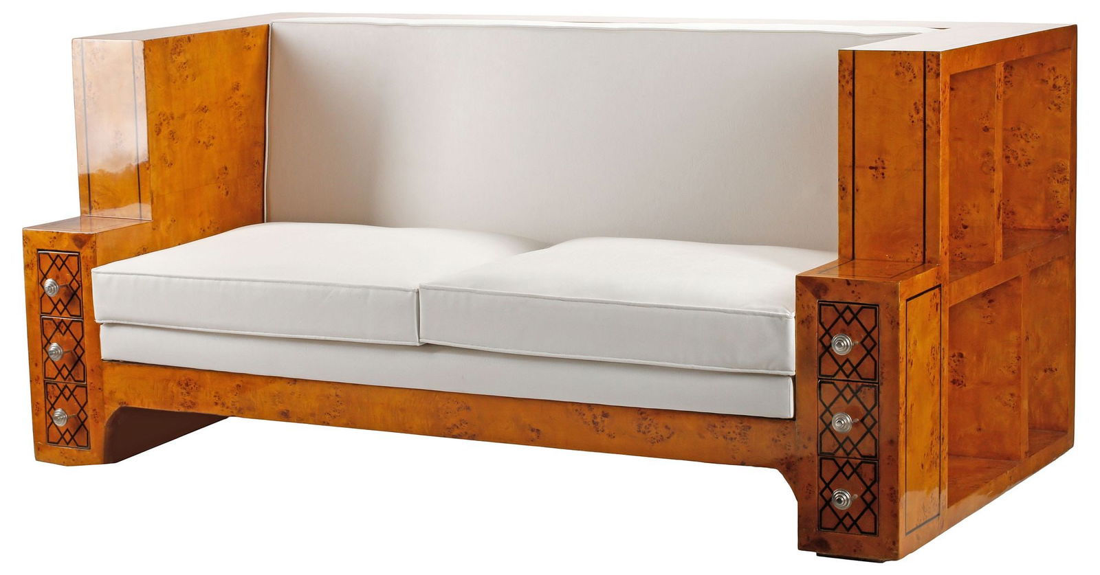 ART DECO STYLE UPHOLSTERED STORAGE SETTEE / SOFA (1 of 8)