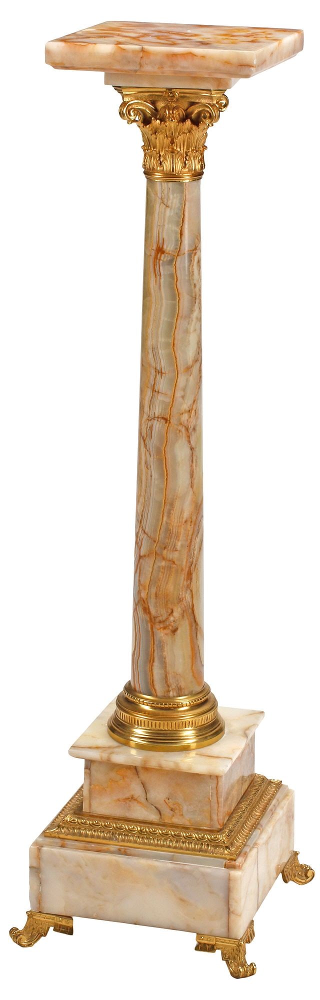 LOUIS XVI STYLE ORMOLU-MOUNTED ONYX PEDESTAL/ DISPLAY STAND (1 of 4)