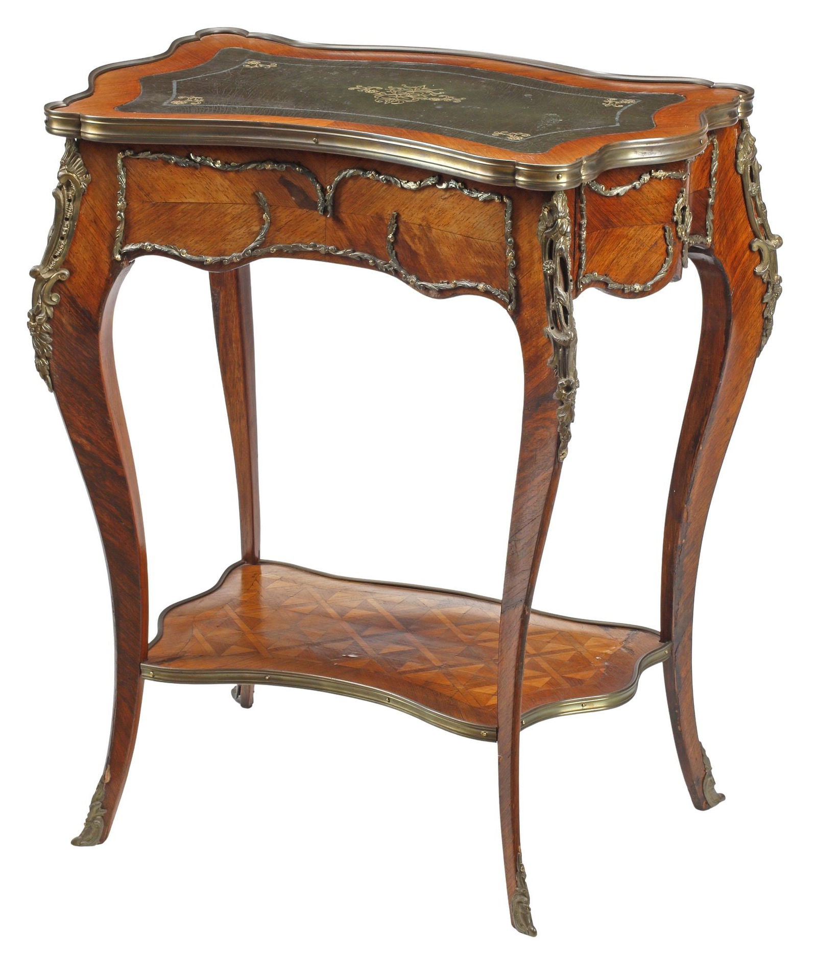 FRENCH LOUIS XV STYLE PARQUETRY & MAHOGANY SIDE TABLE (1 of 5)