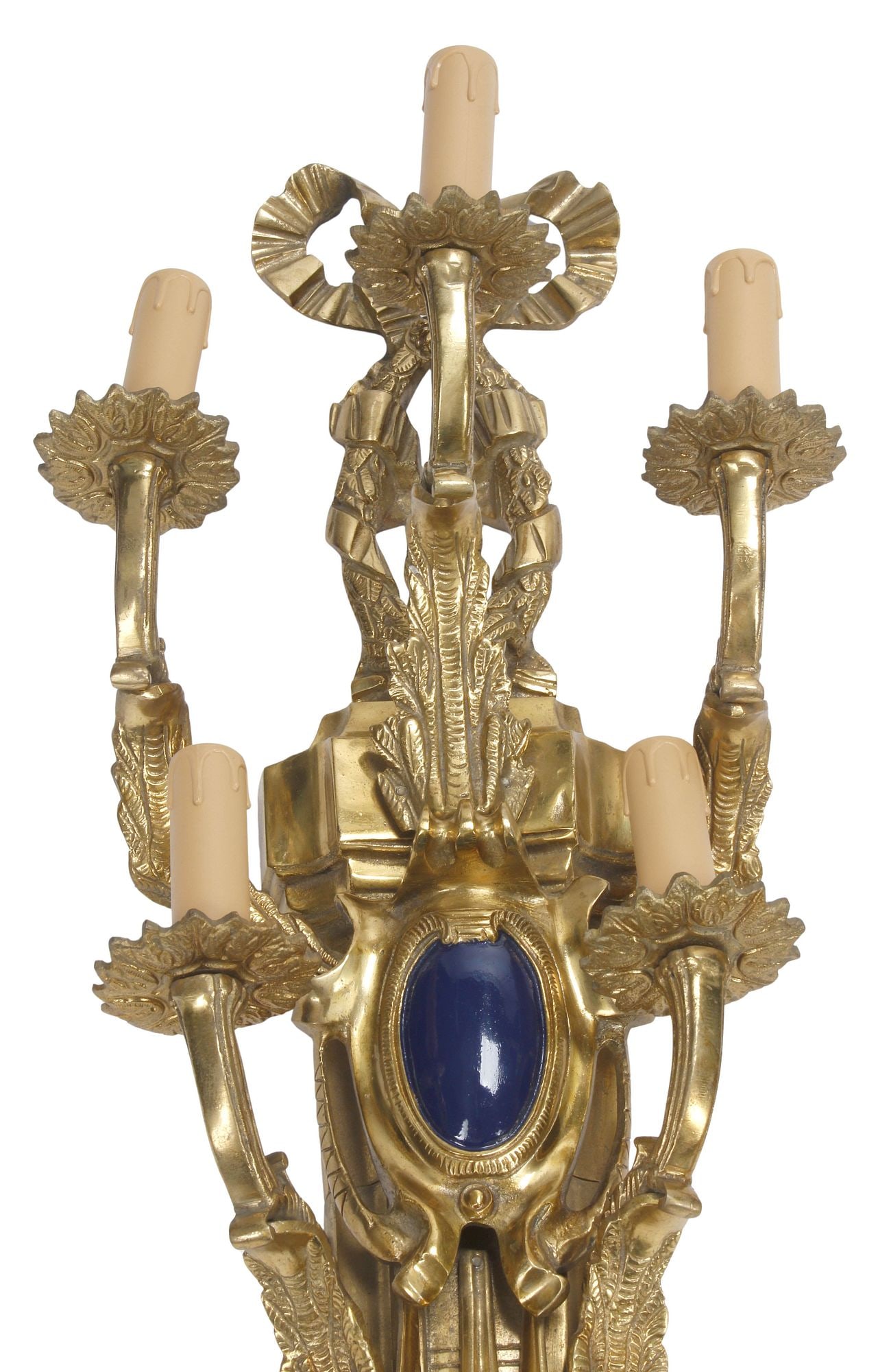 (2) LARGE REGENCE STYLE ORMOLU 5-LIGHT WALL SCONCES - 2