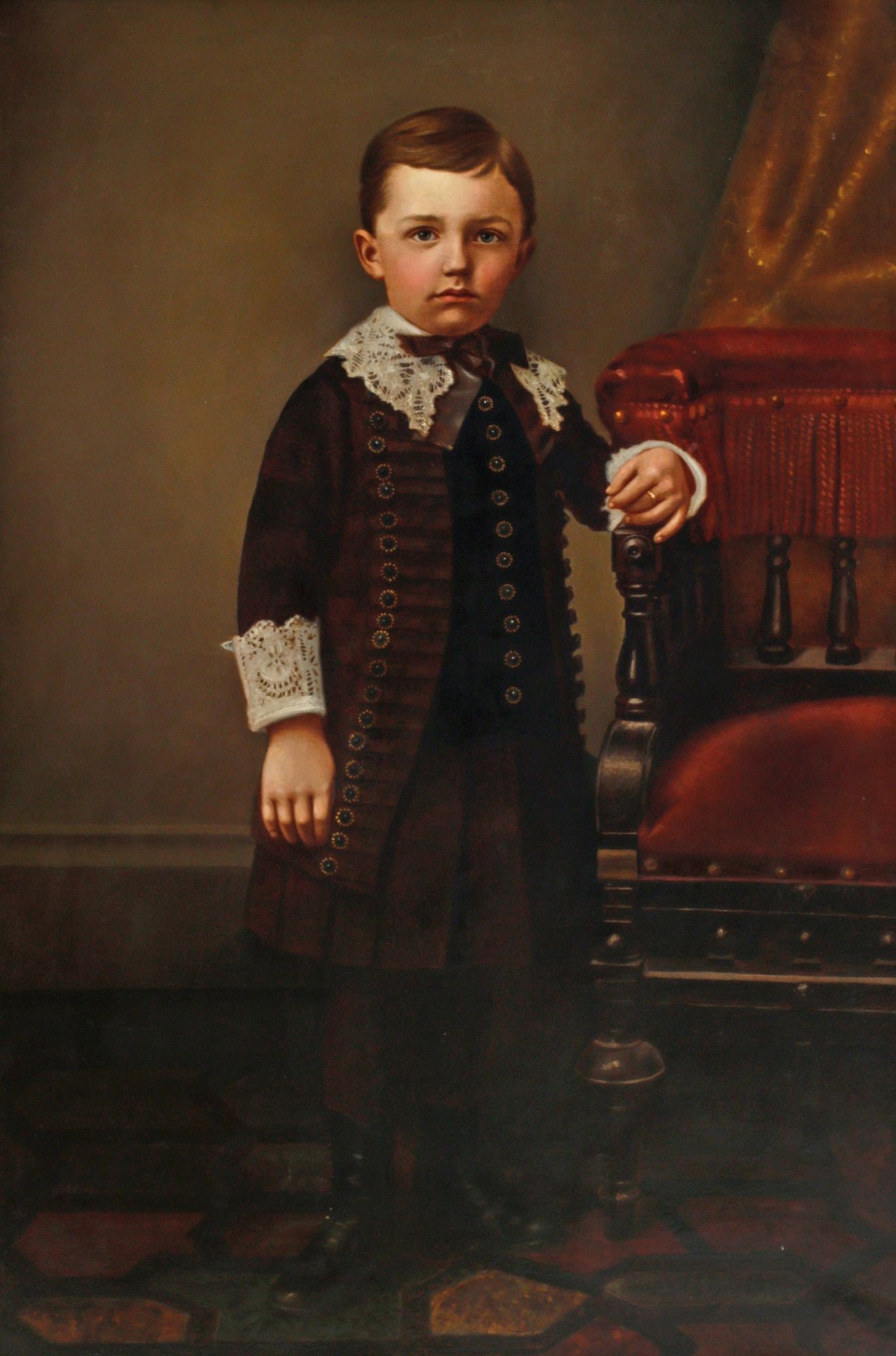 CONTINENTAL SCHOOL OIL PAINTING, PORTRAIT OF A YOUNG NOBLE BOY (1 of 7)