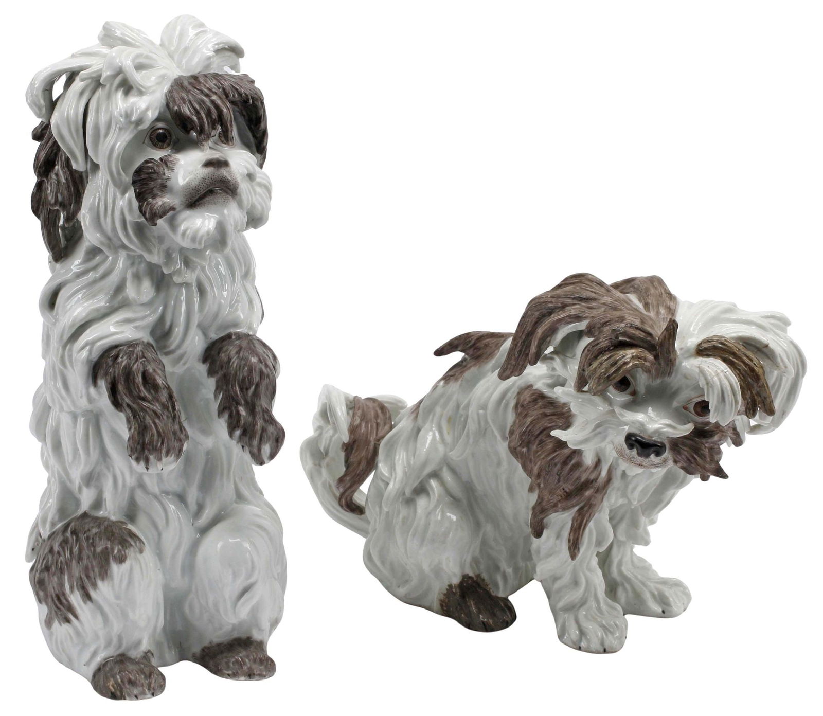 (2) MEISSEN STYLE PORCELAIN DOG FIGURES, BOLOGNESE TERRIERS (1 of 5)