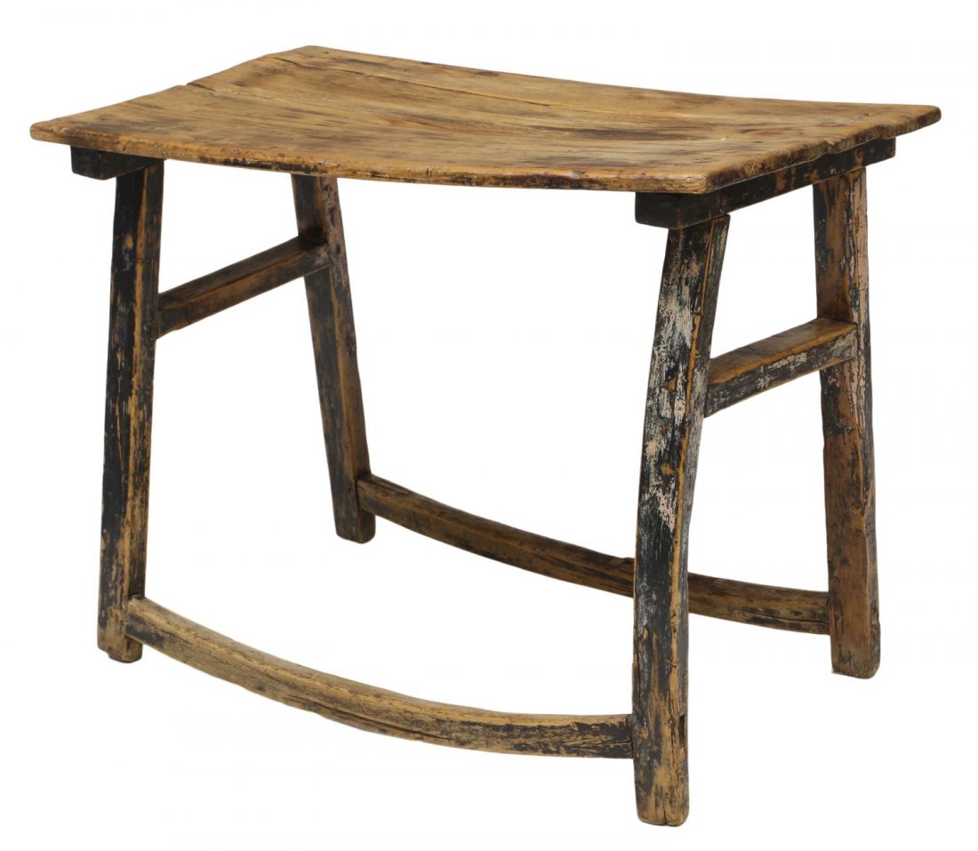 19TH C. RUSTIC PINE PAINTED WORK TABLE