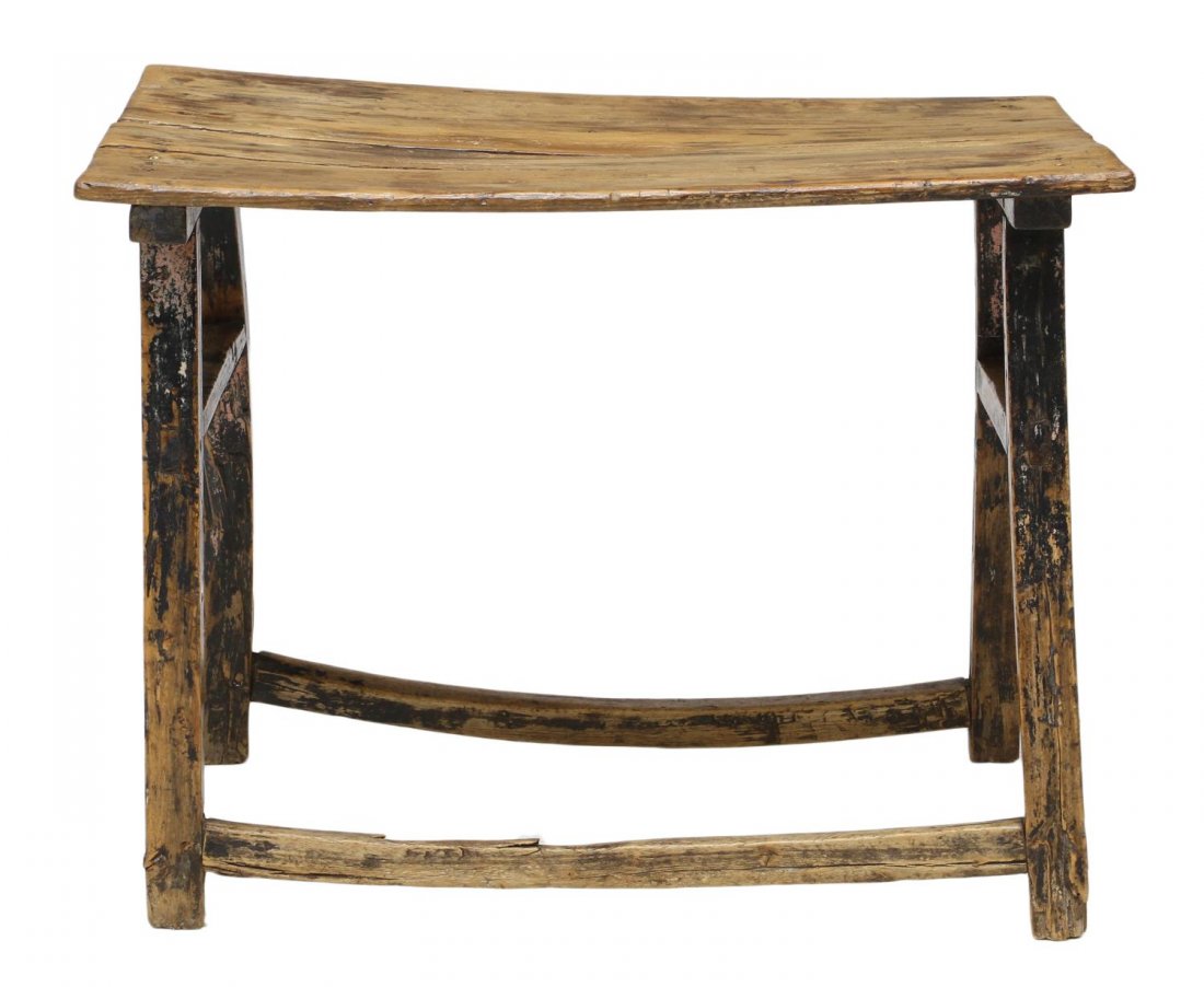 19TH C. RUSTIC PINE PAINTED WORK TABLE - 3