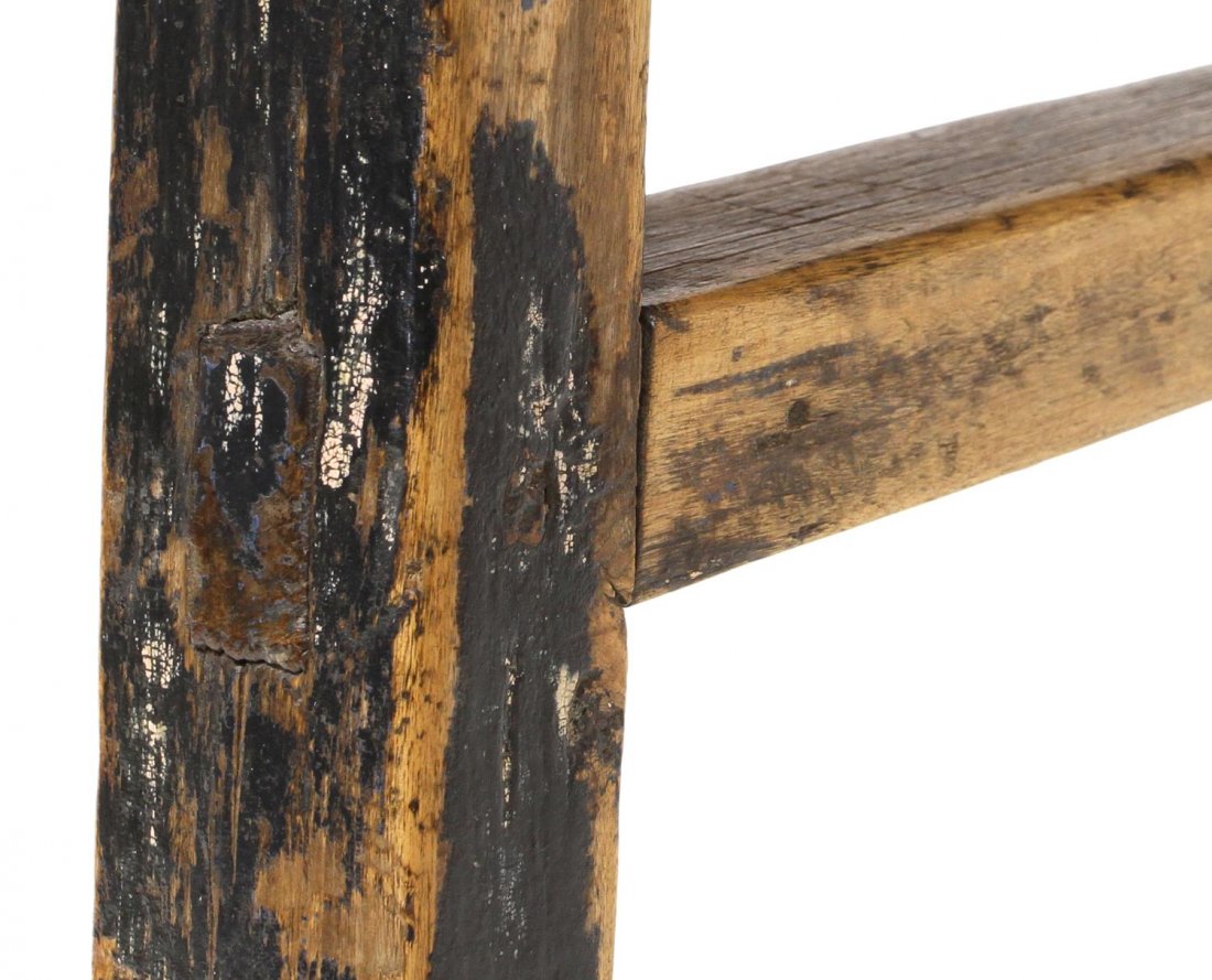 19TH C. RUSTIC PINE PAINTED WORK TABLE - 4