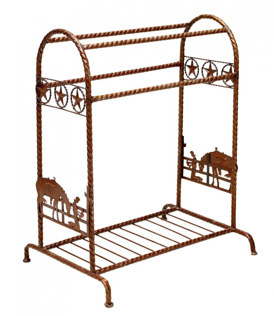 TEXAS WROUGHT IRON SADDLE RACK