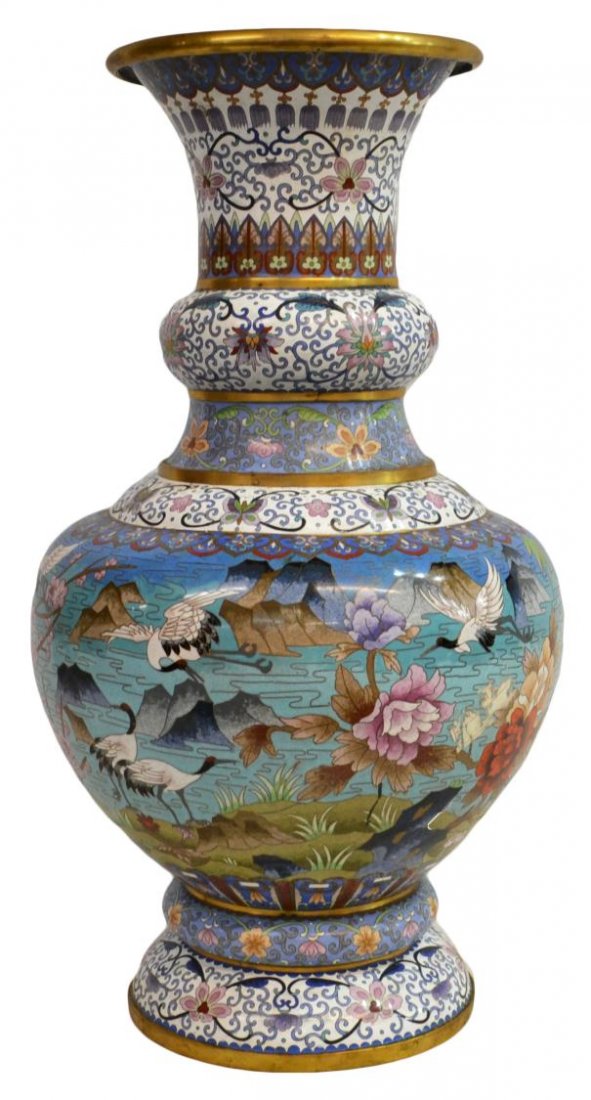 LARGE CHINESE CLOISONNE ENAMEL VASE